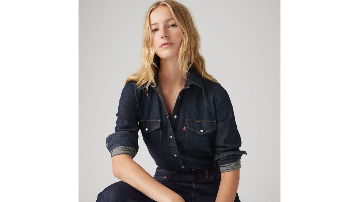 Iconic Western Linen+ Denim Shirt — Today's News - Dark Wash