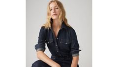 Iconic Western Linen+ Denim Shirt — Today's News - Dark Wash 4