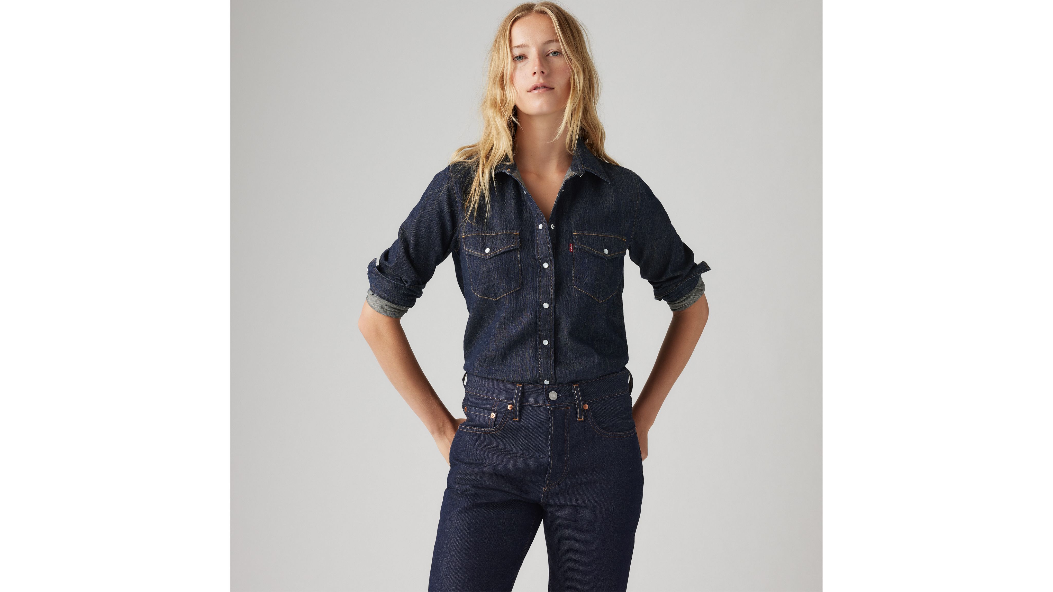 Levi's Iconic Western Linen+ Denim Shirt - Women's L