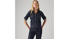 Iconic Western Linen+ Denim Shirt — Today's News - Dark Wash 1