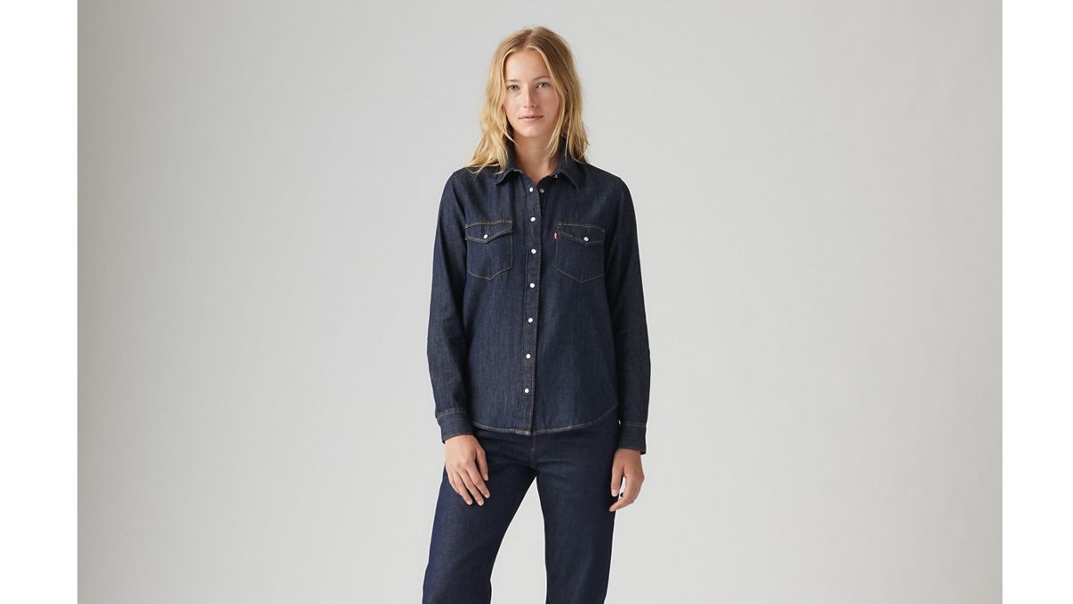 Iconic Western Linen+ Denim Shirt — Today's News - Dark Wash