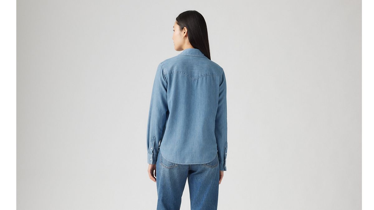 Iconic Western Linen+ Denim Shirt — Play Break - Medium Wash