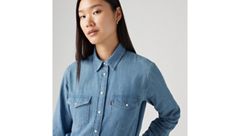 Iconic Western Linen+ Denim Shirt — Play Break - Medium Wash 4