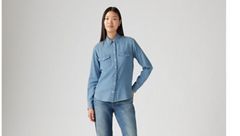 Iconic Western Linen+ Denim Shirt — Play Break - Medium Wash 2