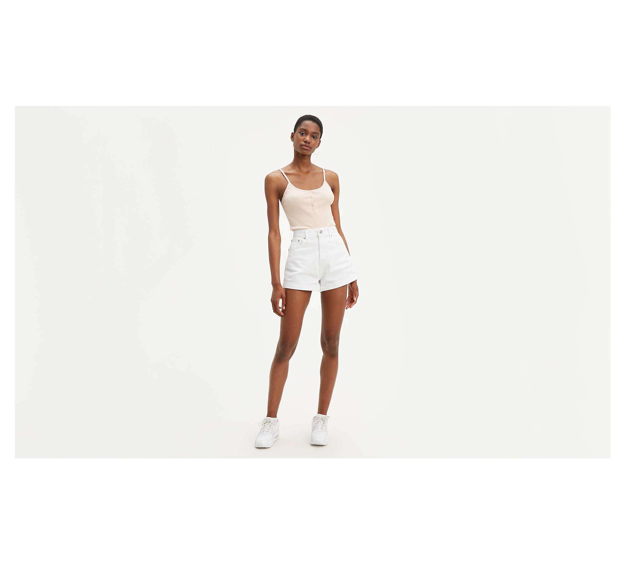 WHITE shorts for women/high waist