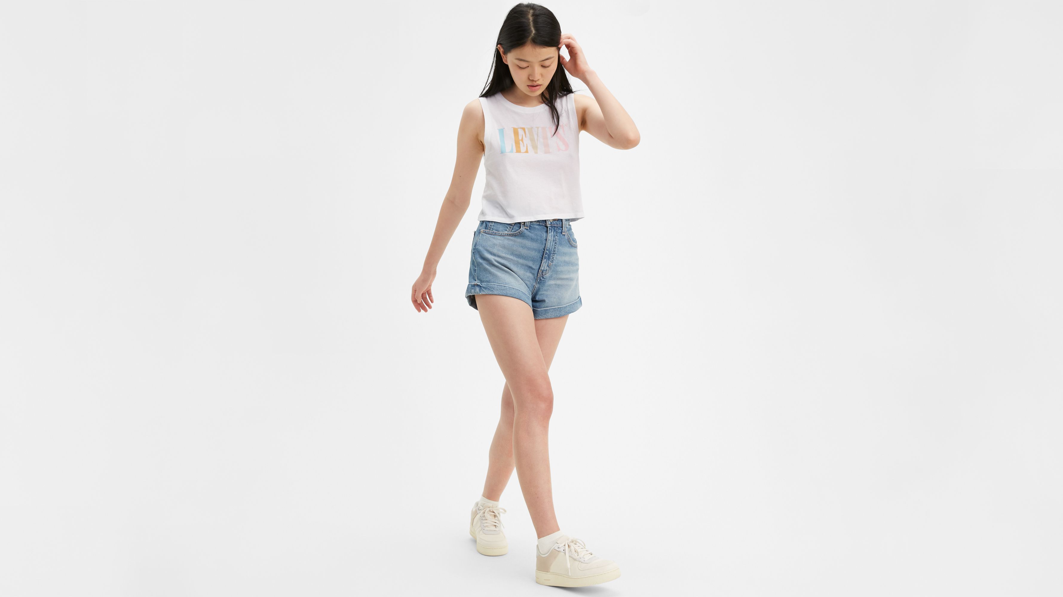 Womens Mom Shorts - Medium Wash | Levi 