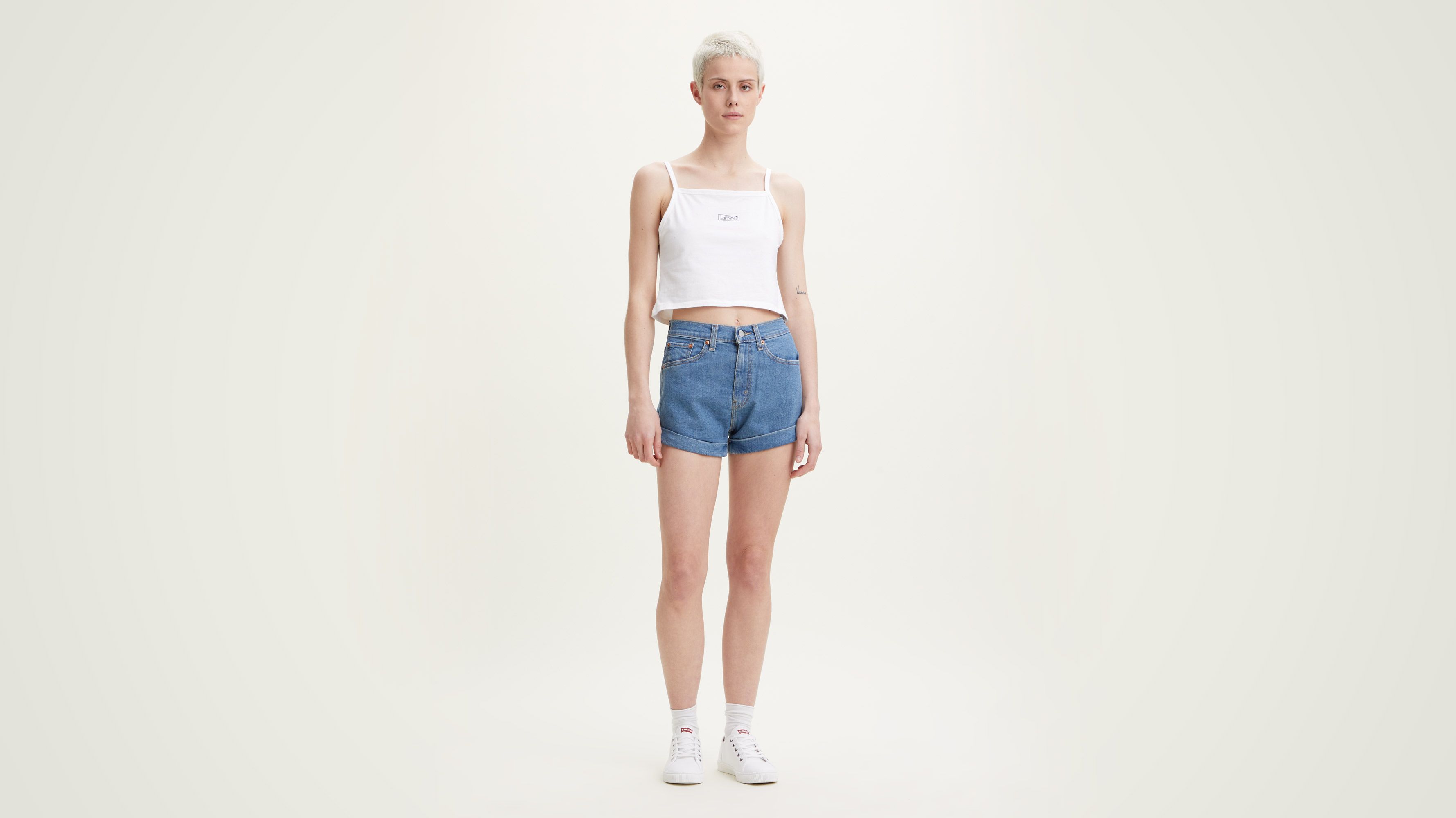 Mom A Line Shorts Blue Levi s AL