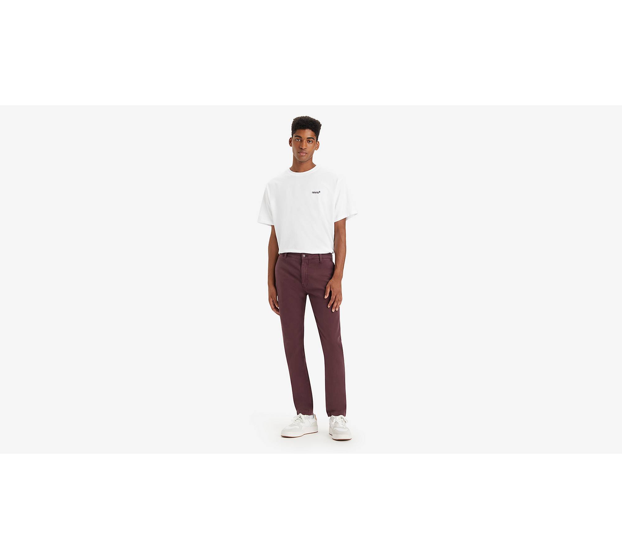 Levis Pants Mens 31x32 Red Burgundy Chino Brushed Twill Mid Rise