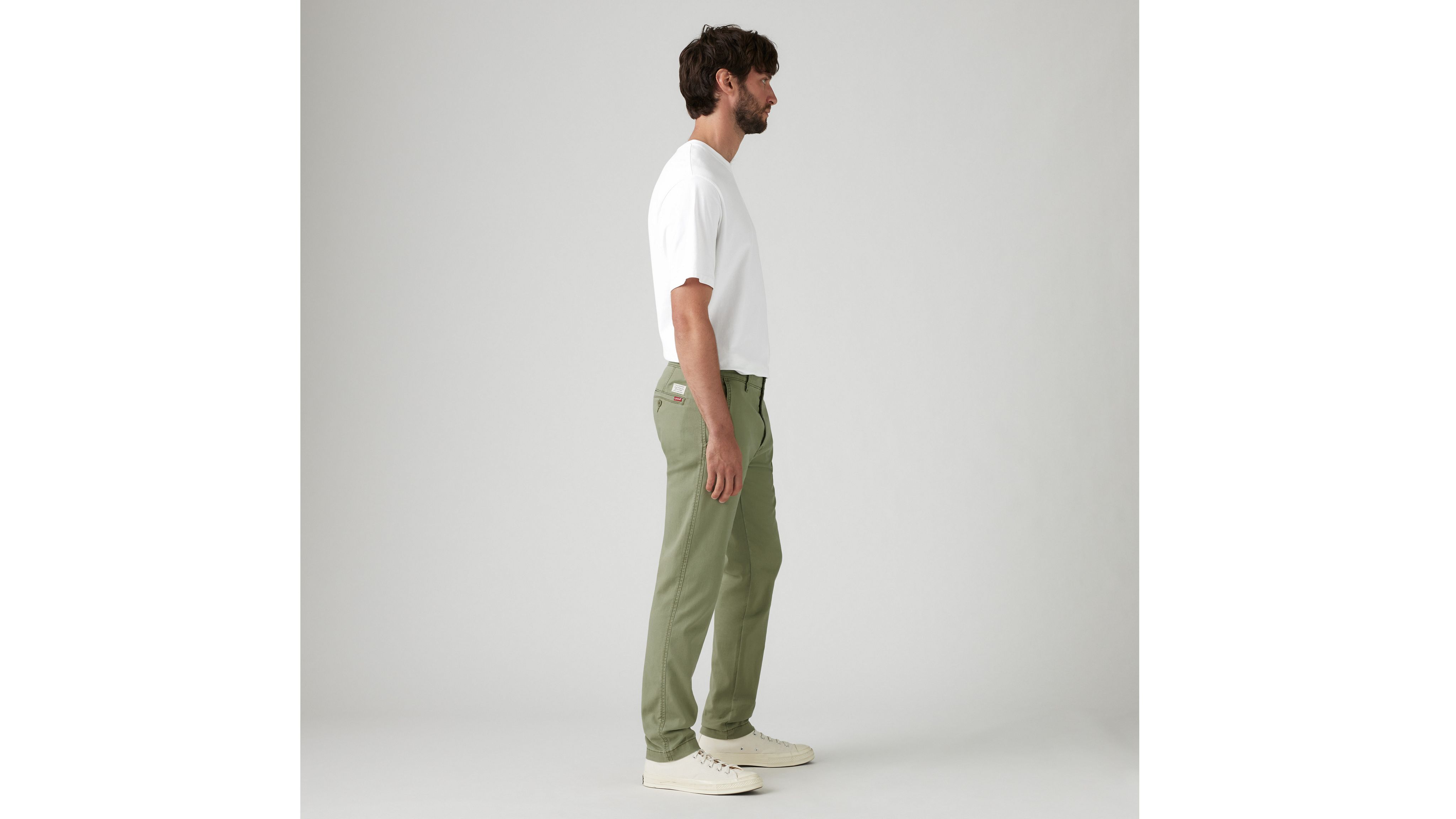 Levi's Xx Chino Standard Taper Cotton Linen Pants In Deep Lichen Green