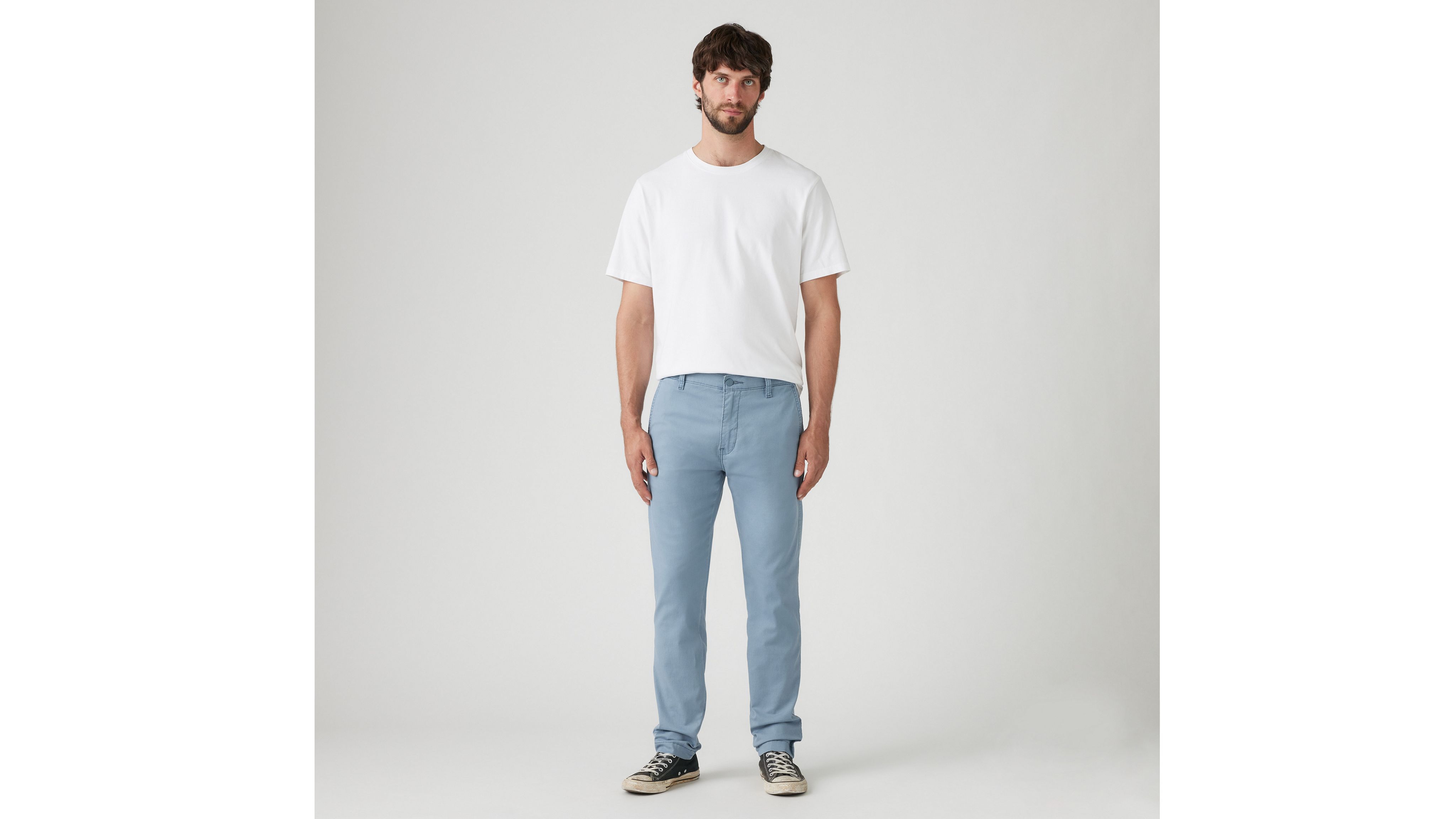 Levi's Xx Chino Standard Taper Cotton Linen Pants In Steam Blue