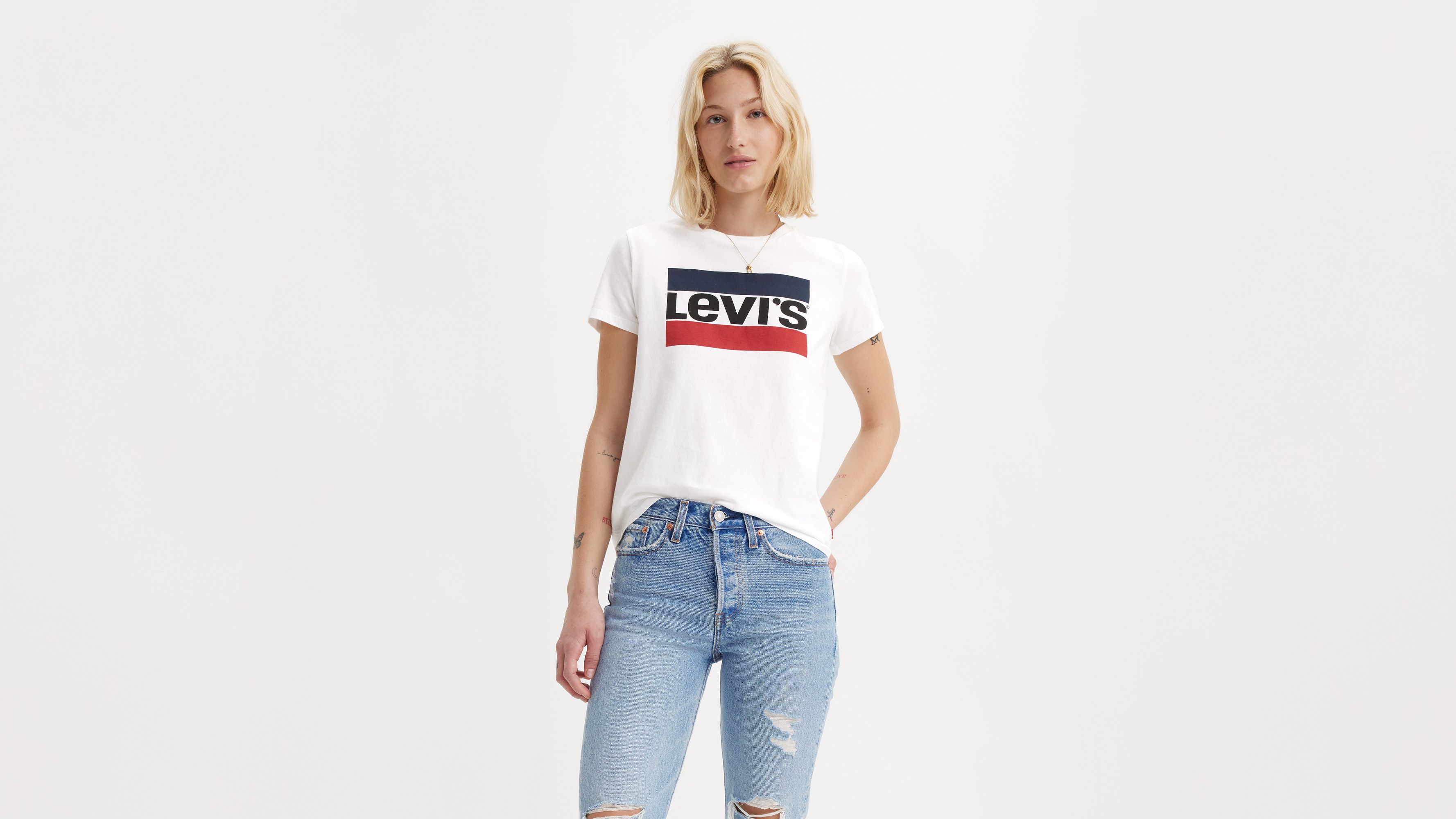levis top womens white