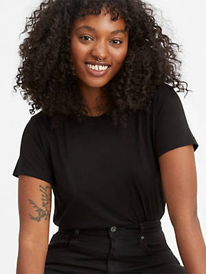 Levi's Artist Regular Fit 100% Cotton Crewneck Women's T-Shirt (Black)