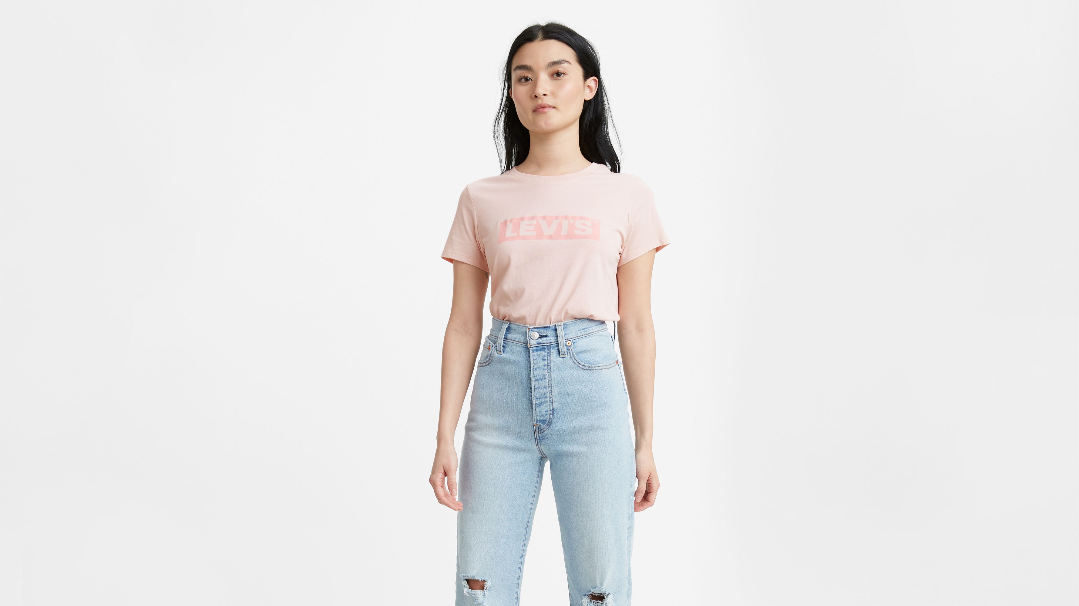 pink levis t shirt women's