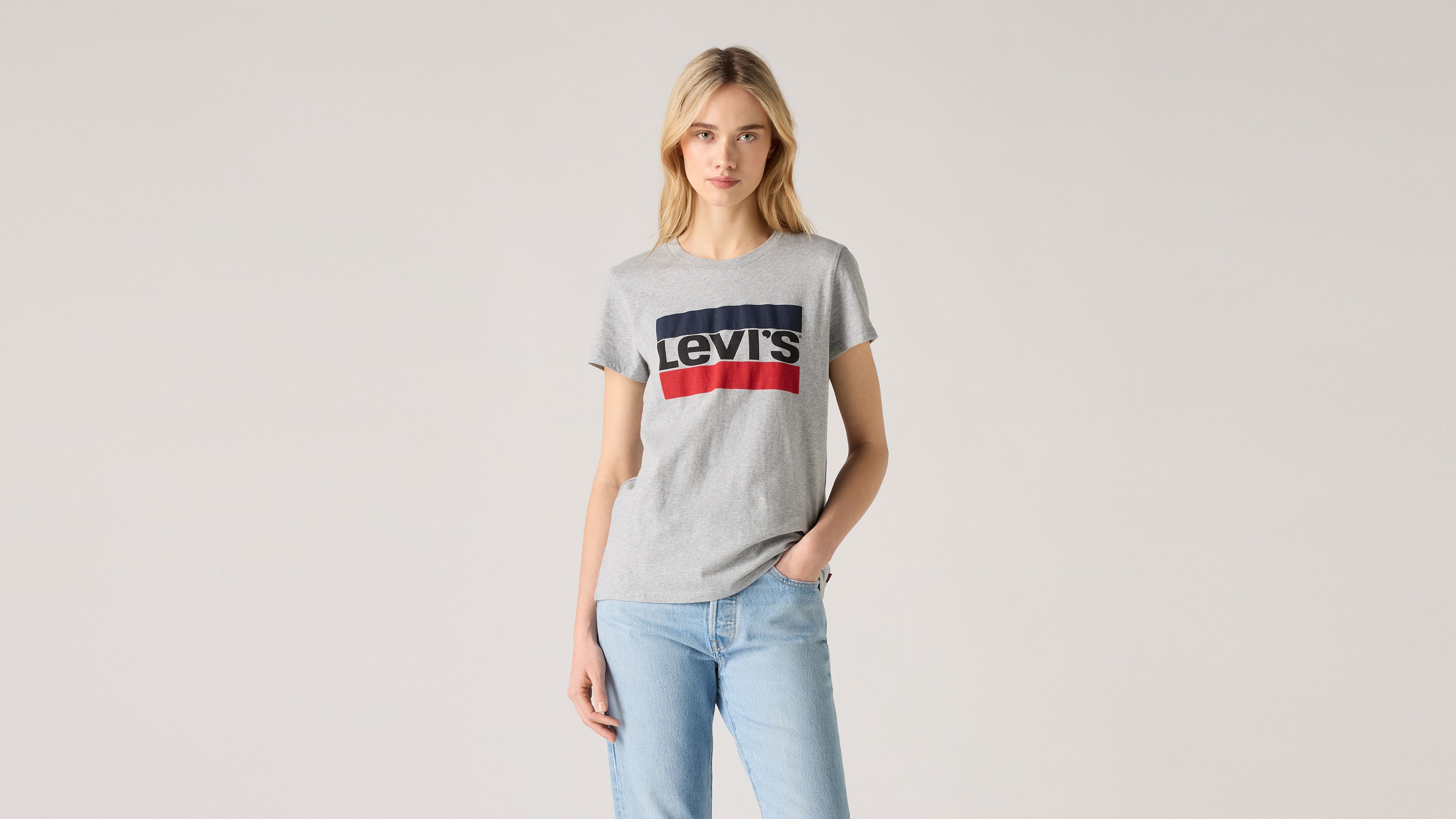 Womens grey levi t on sale shirt