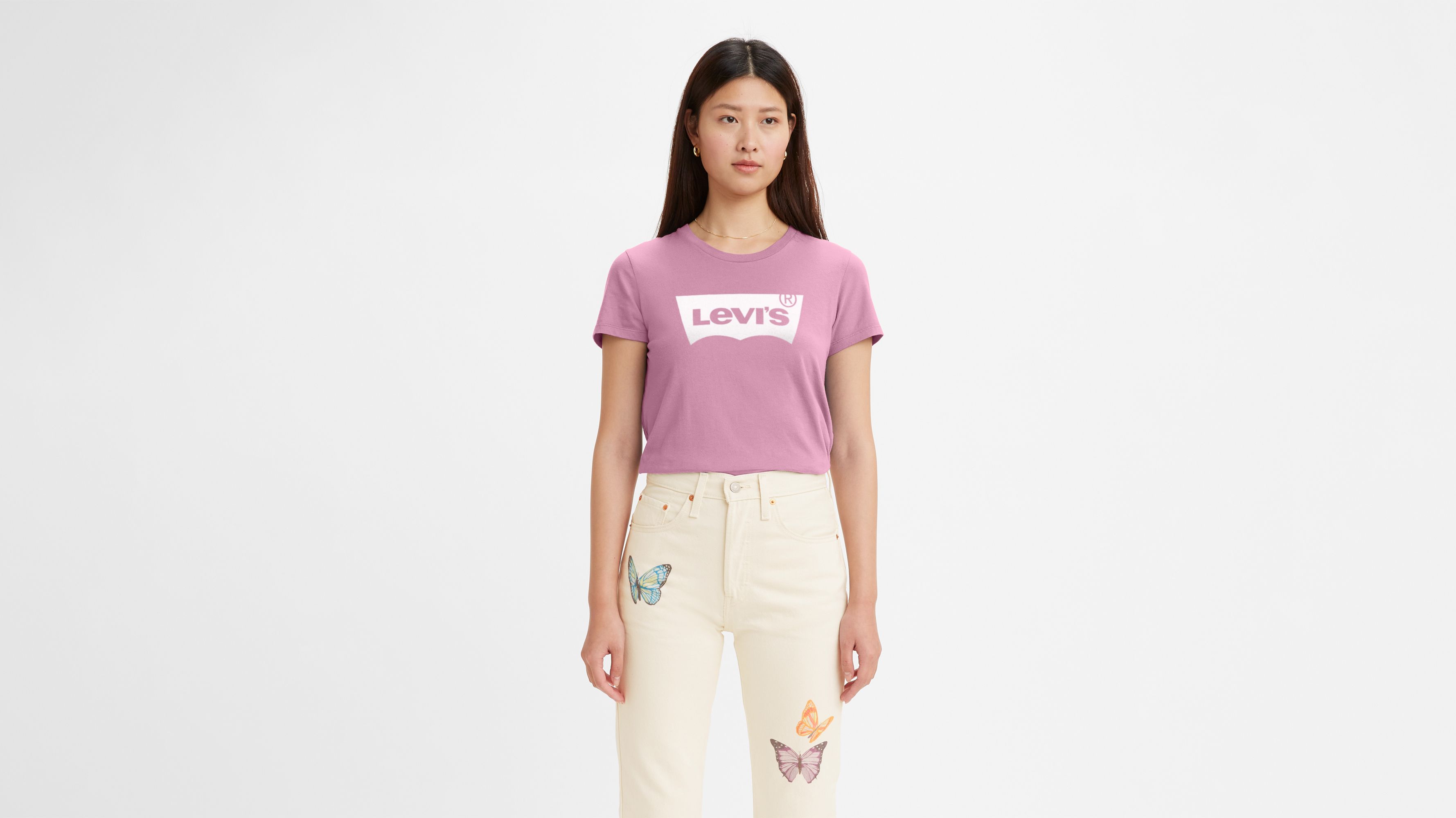 Levi's® Logo Perfect T-shirt - Pink | Levi's® US