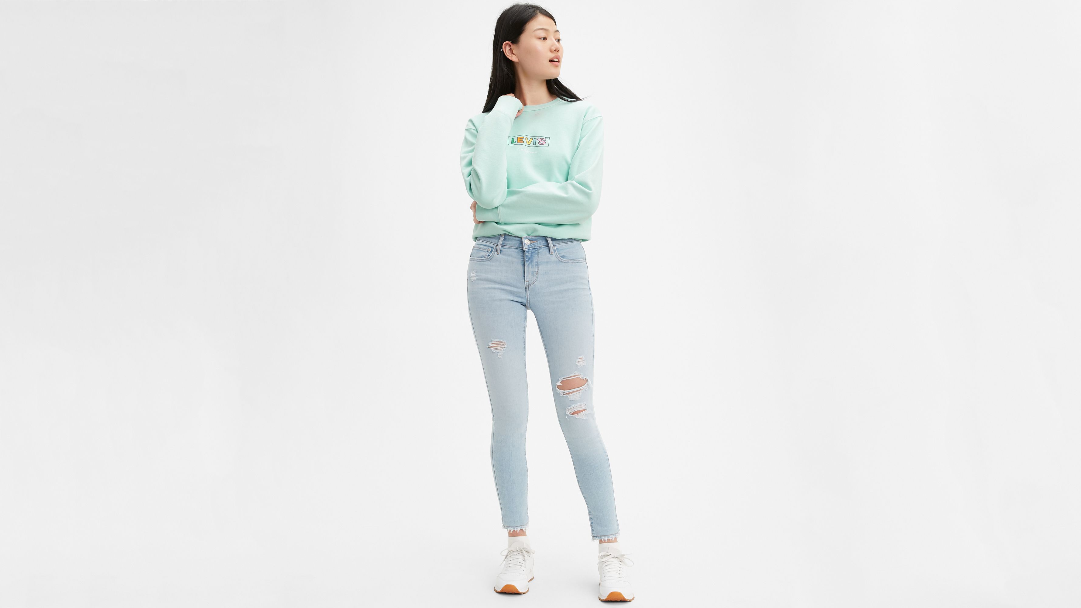 levi's 710 super skinny ripped jeans