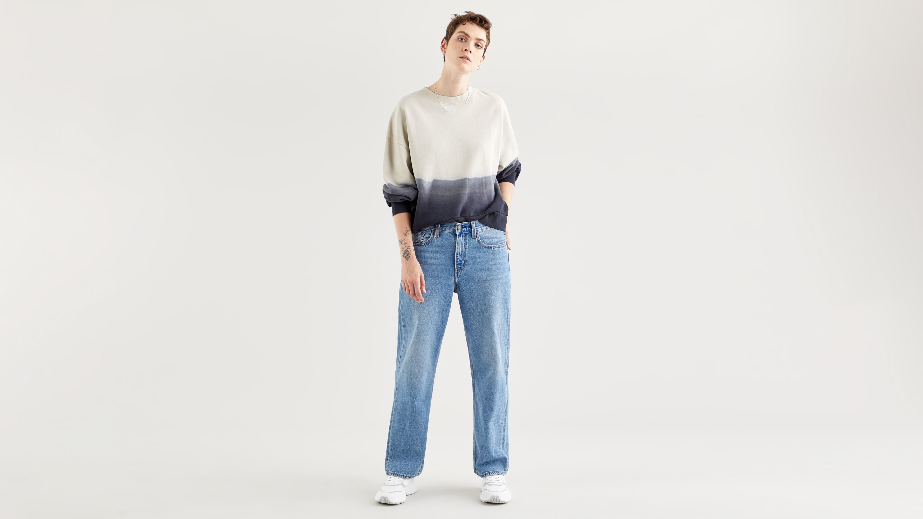 Loose Straight Jeans - Light Indigo 