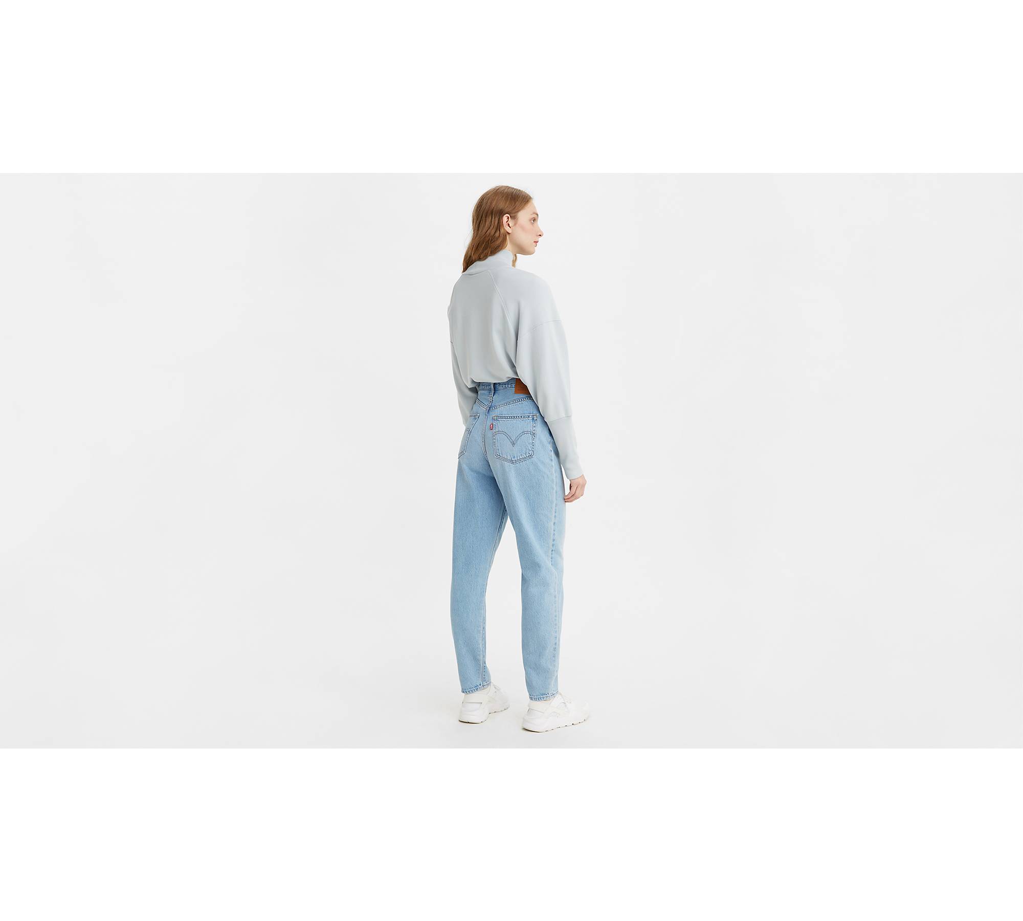 Levi's high waisted mom jeans in light wash blue
