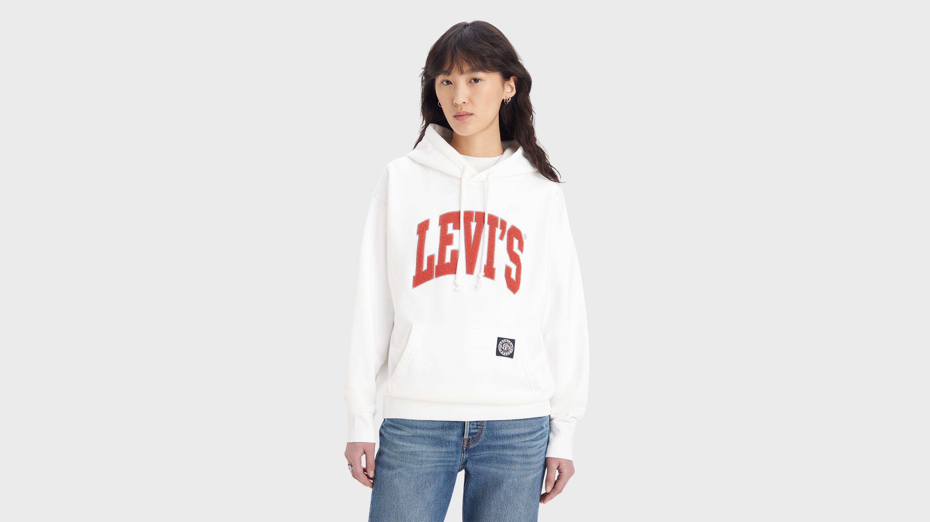 Huvtröja med tryck i normal passform 4