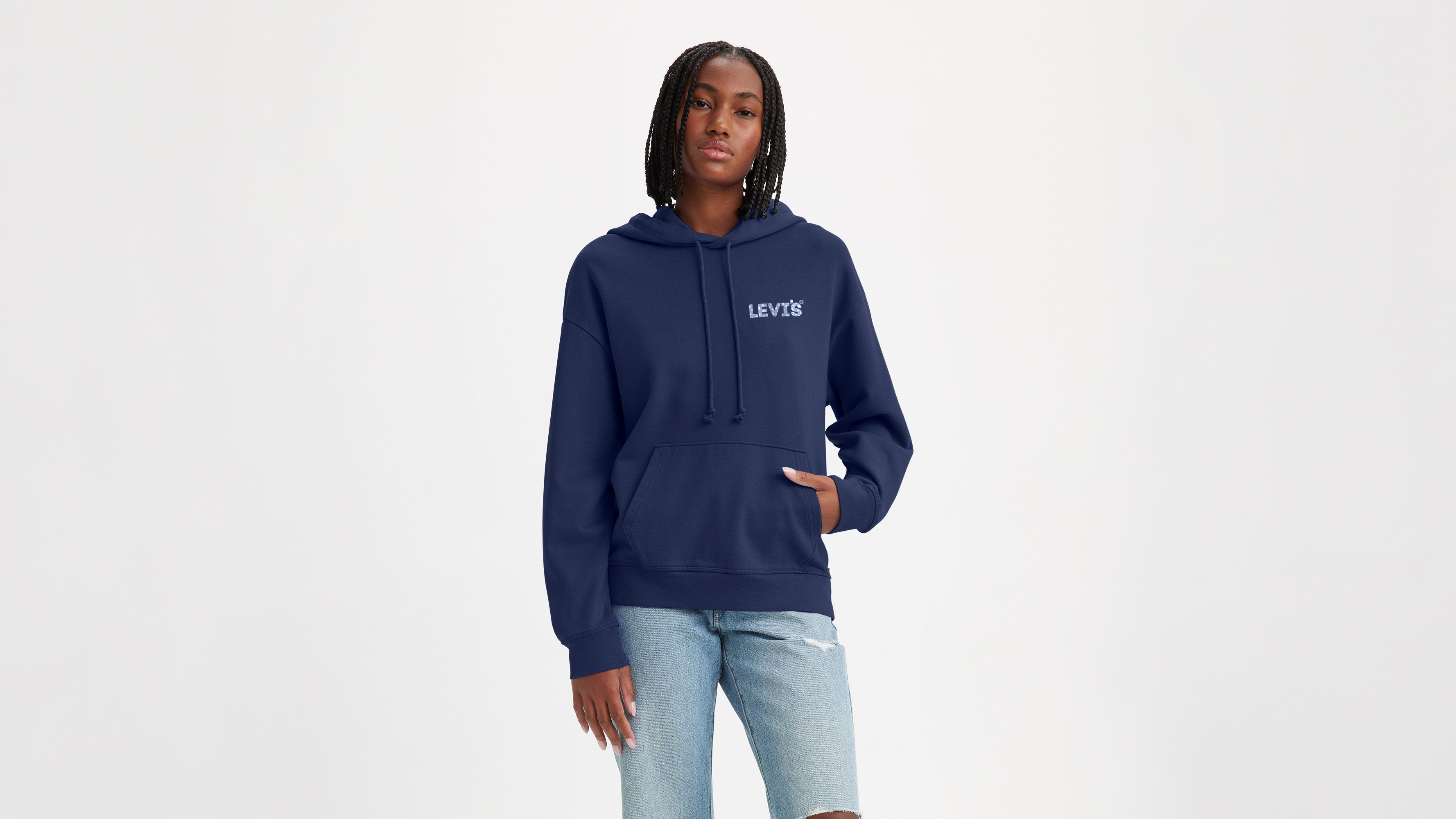 Levis hoodie grey clearance womens