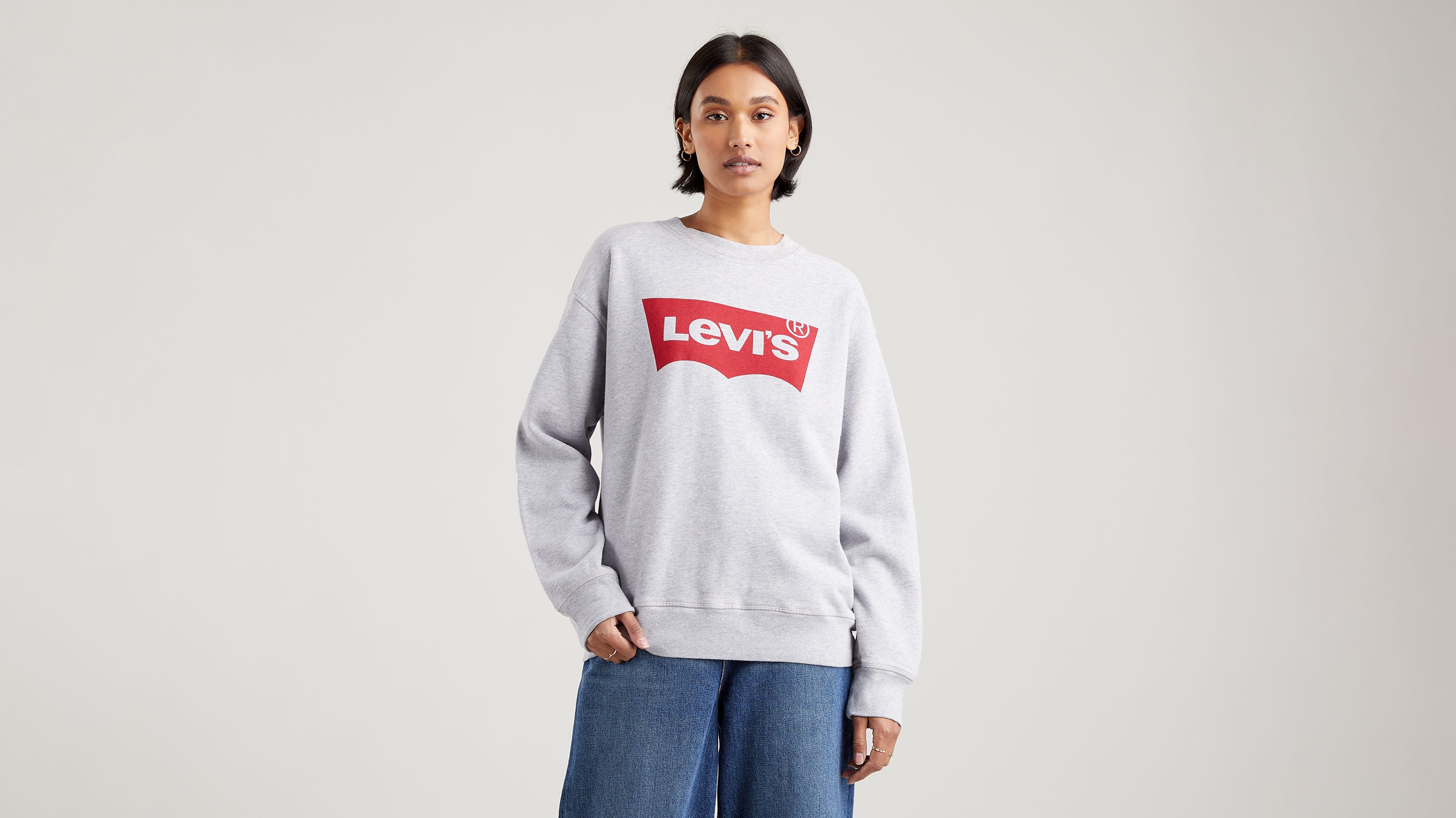 Levi's grey on sale sweatshirt womens