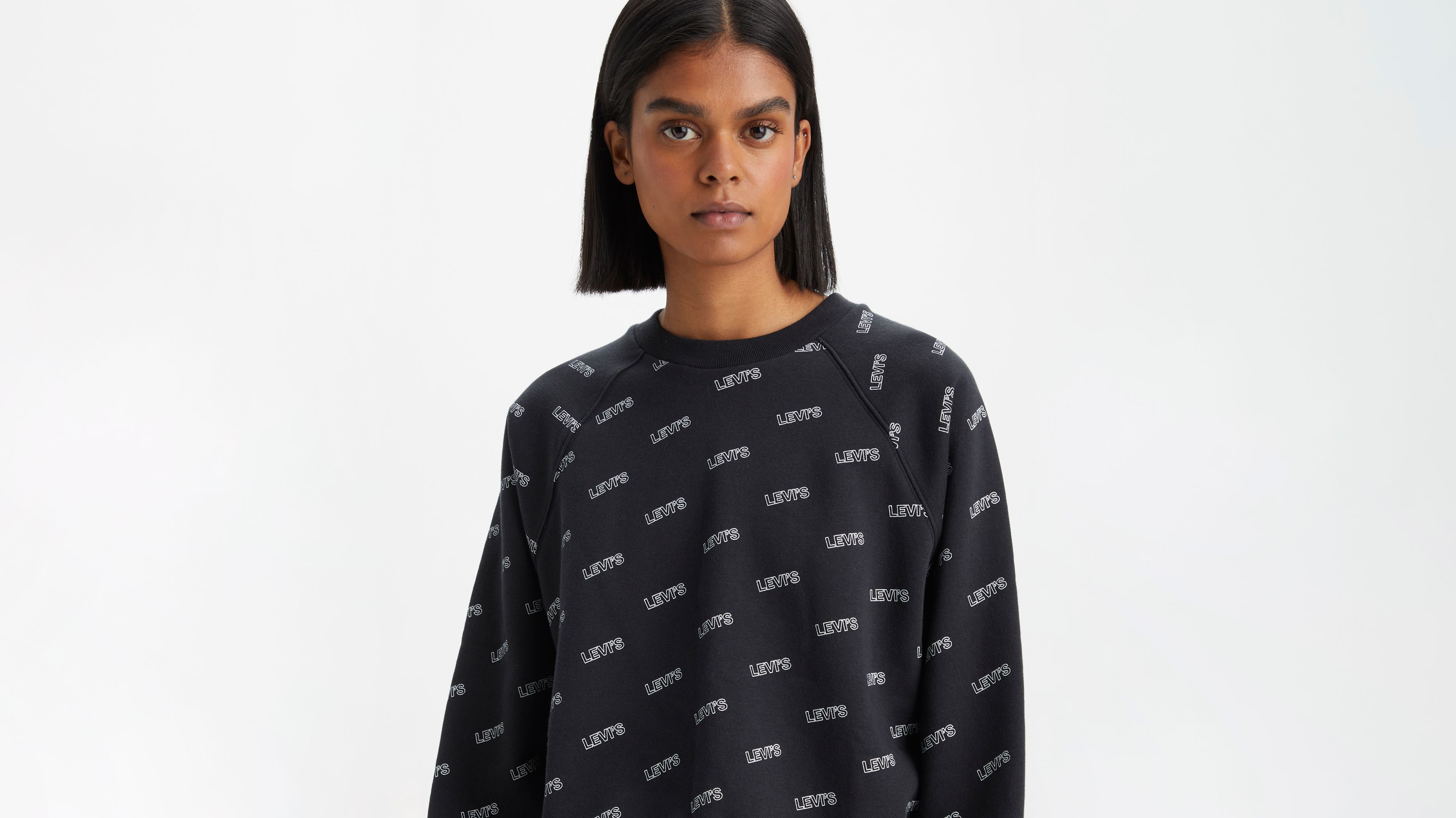 Nike air allover logo store print crew neck sweatshirt