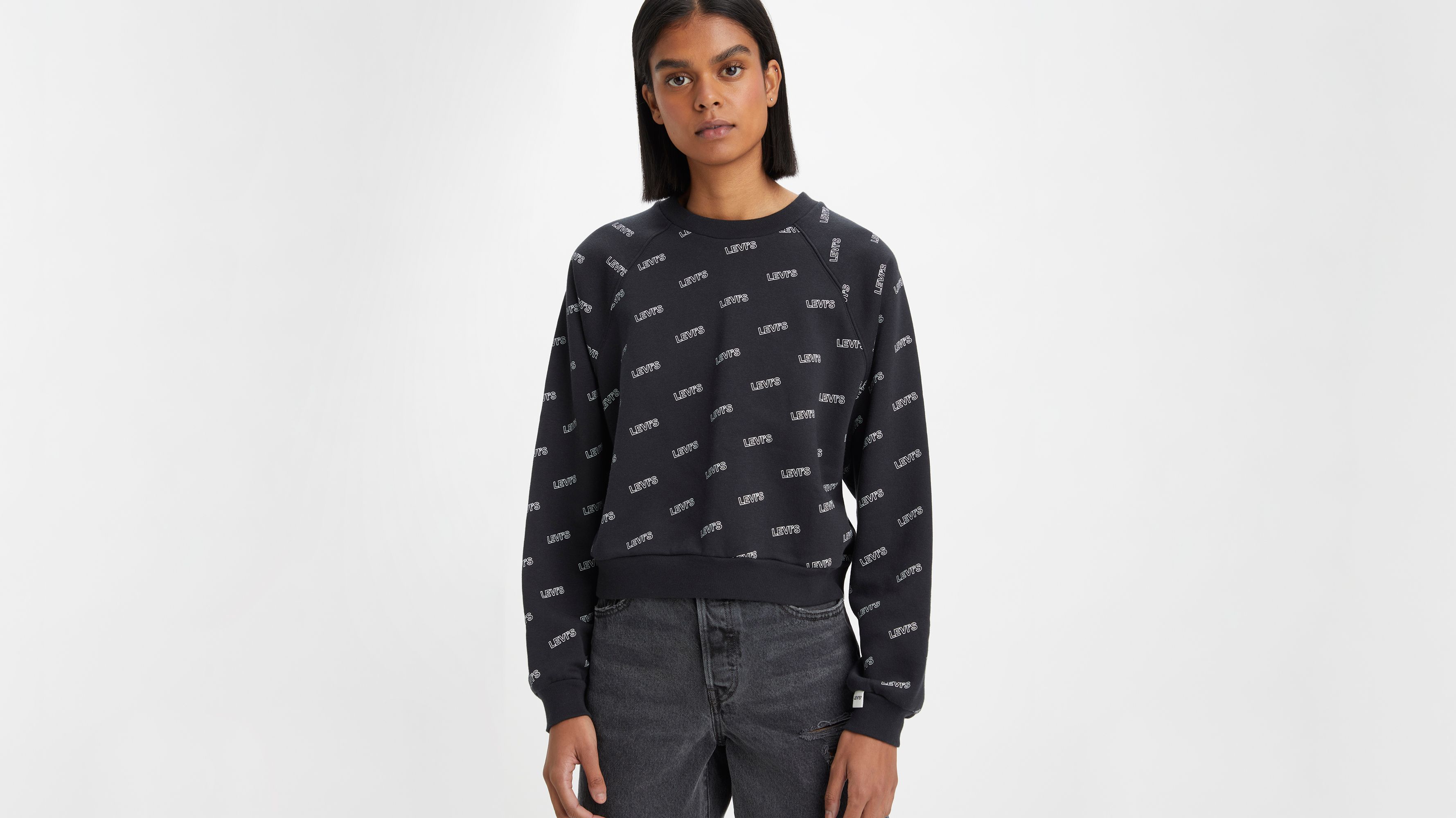Graphic Vintage Raglan Crew Sweatshirt - Black | Levi's® GB