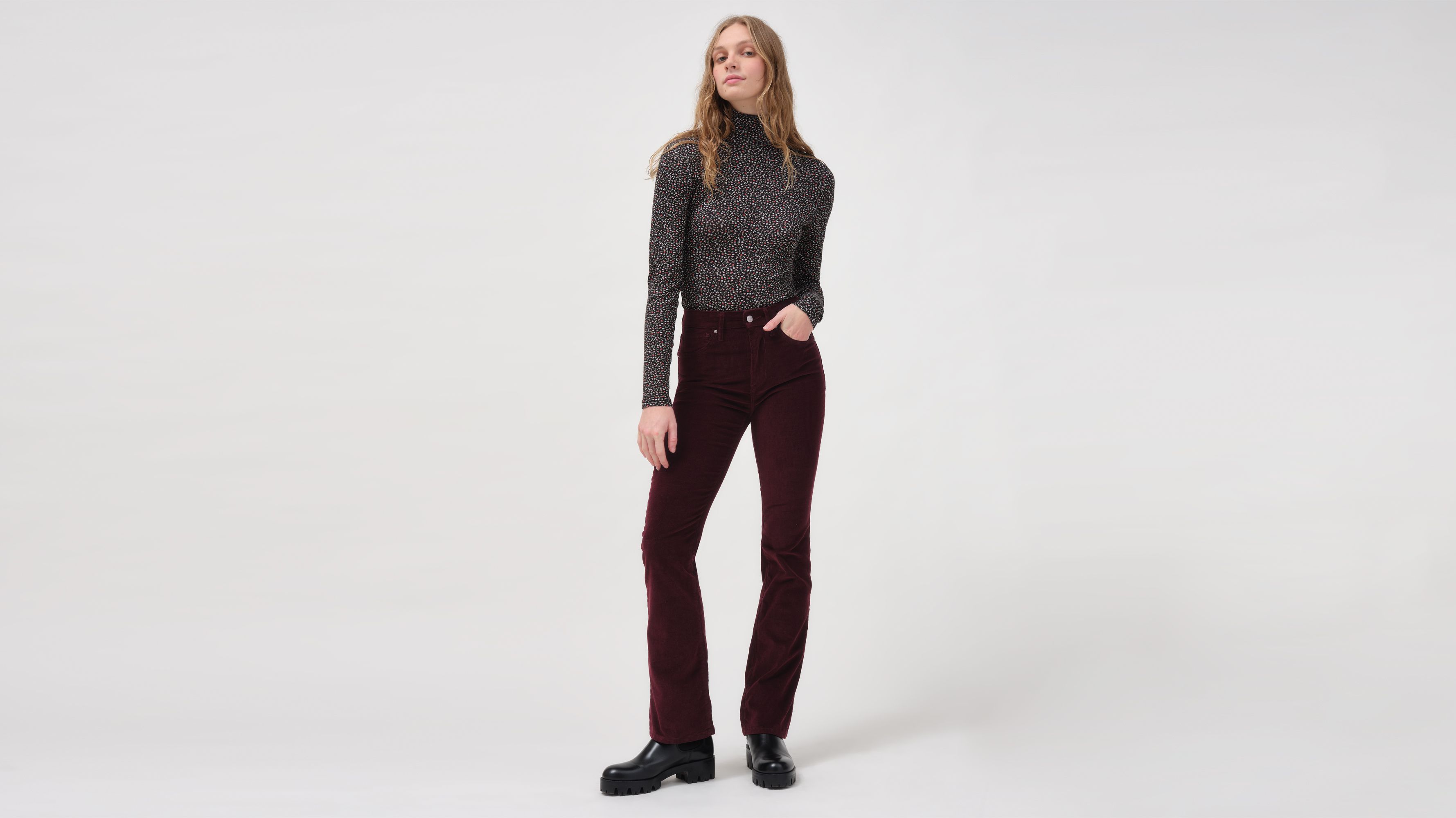 women's bootleg corduroy trousers