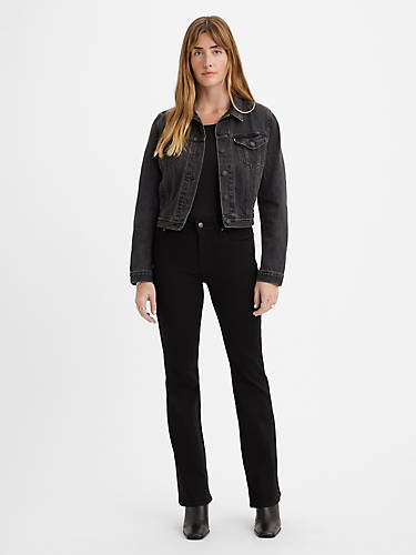 리바이스 Levi 725 High Rise Bootcut Womens Jeans,Soft Black