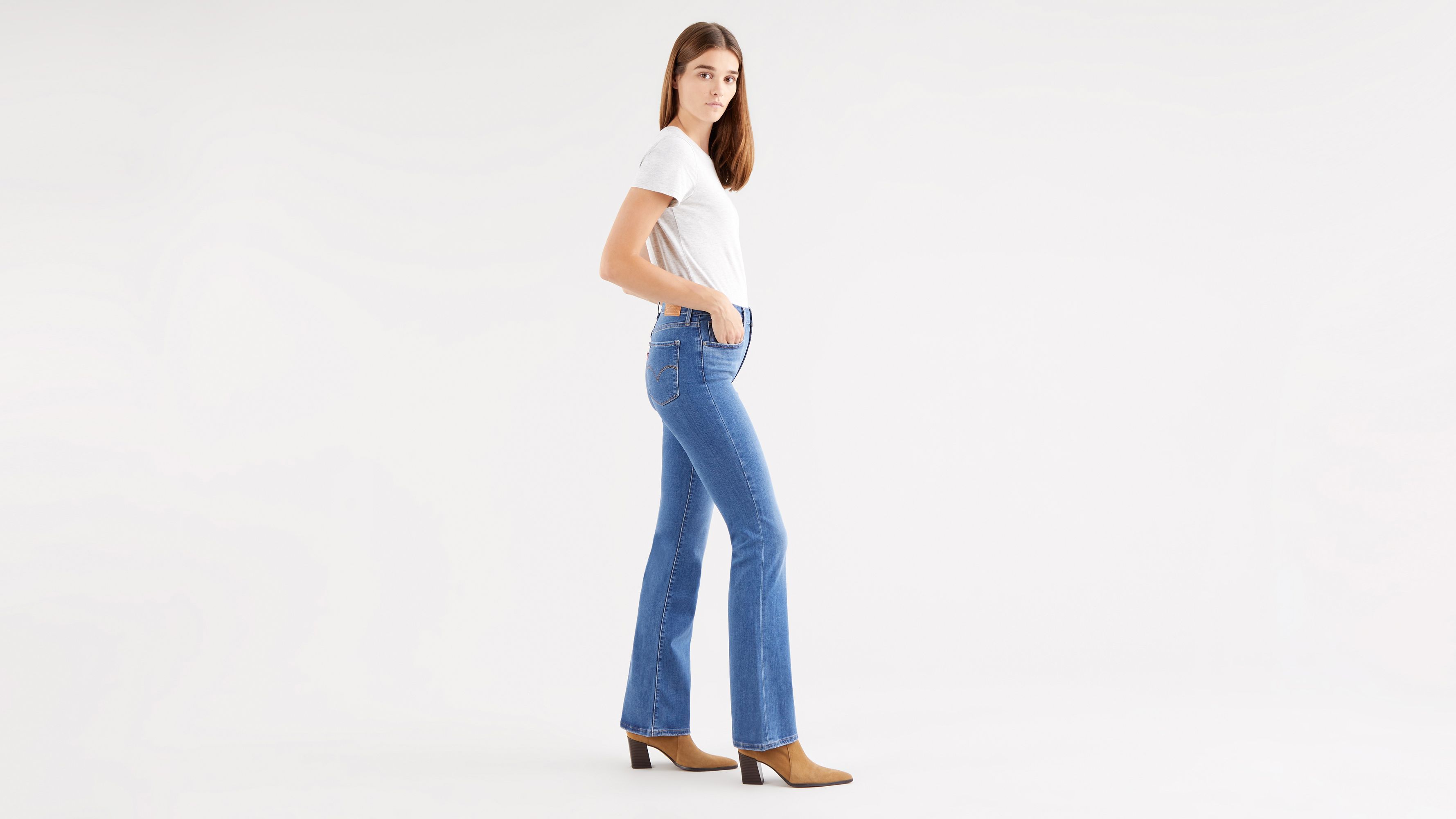 Levi's 725 High Rise Boot Cut Jeans, To The Nine at John Lewis & Partners