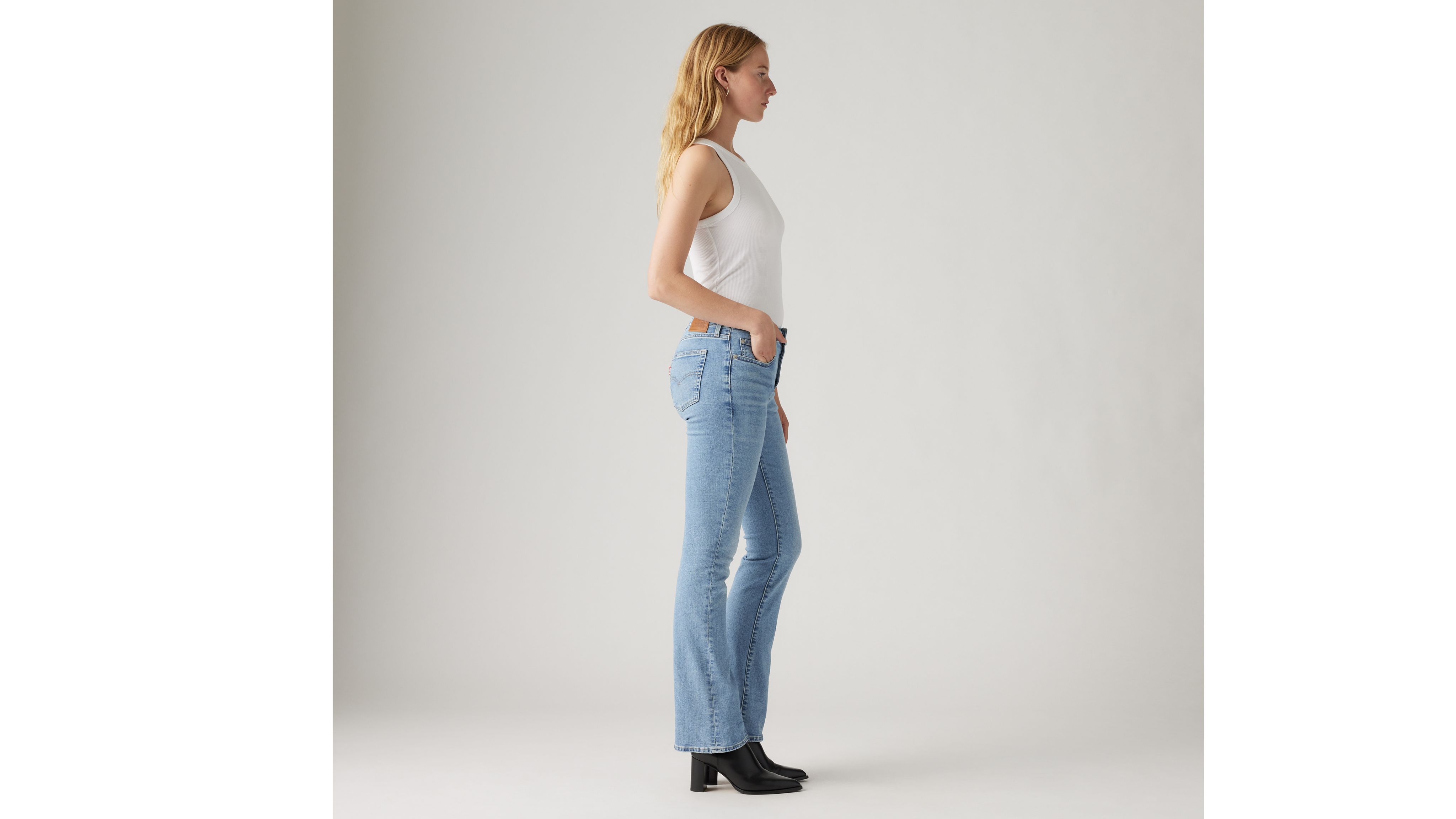 Shop Levi's 725 High Rise Bootcut Jeans In Blue Wave Light