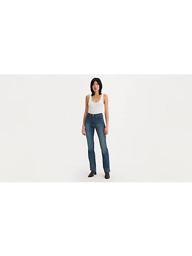 리바이스 Levi 725 High Rise Bootcut Womens Jeans,Tore It Up - Dark Wash