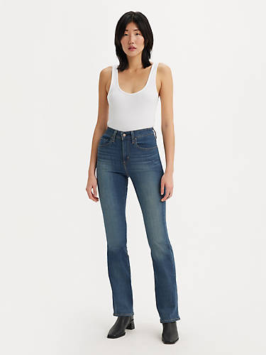 리바이스 Levi 725 High Rise Bootcut Womens Jeans,Tore It Up - Dark Wash