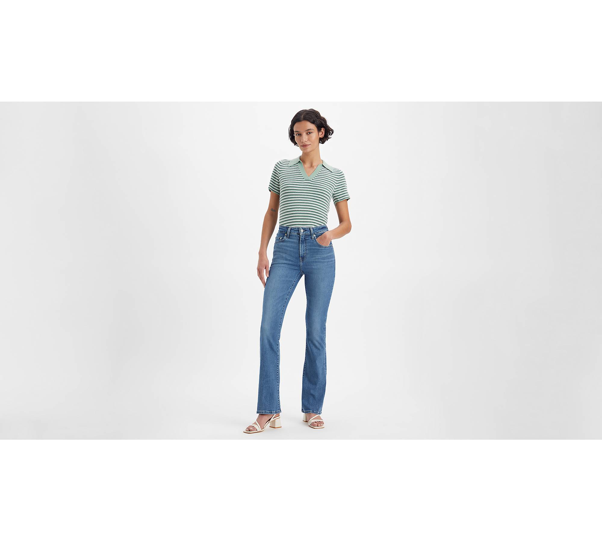 Le Silhouette Slim Bootcut Jeans In Long Inseam Plus Size With High Rise -  Amour Blue | NYDJ