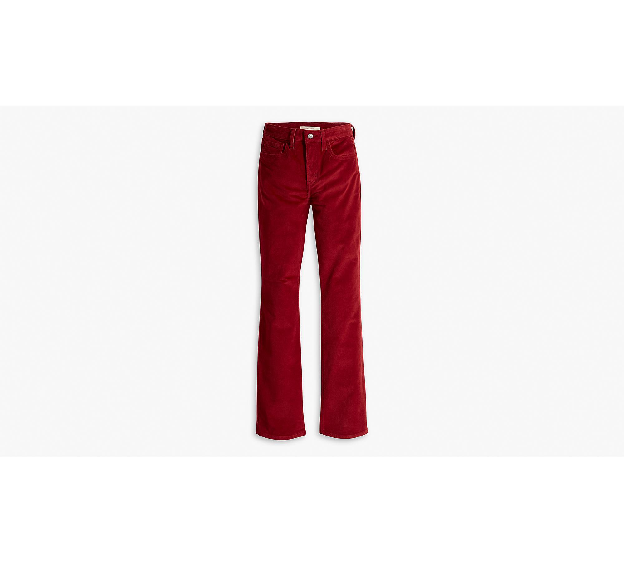 Low Rise Bootleg Jeans in Cord Maroon
