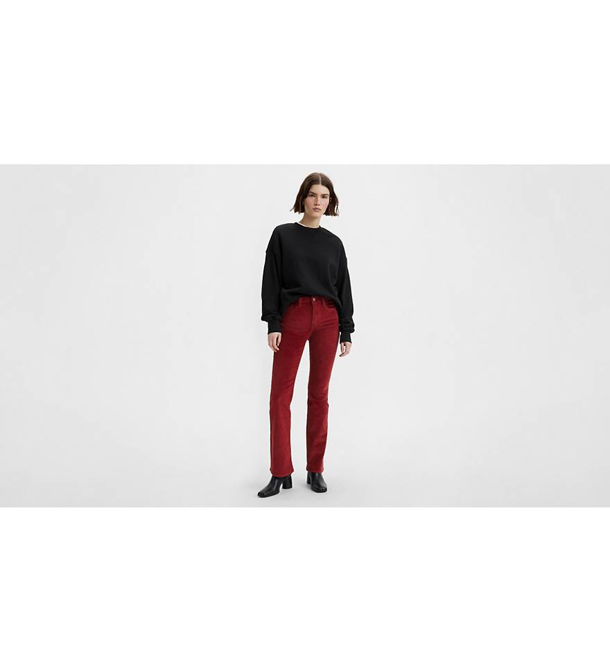 Nea high waist red bootcut jeans - Red - Monki