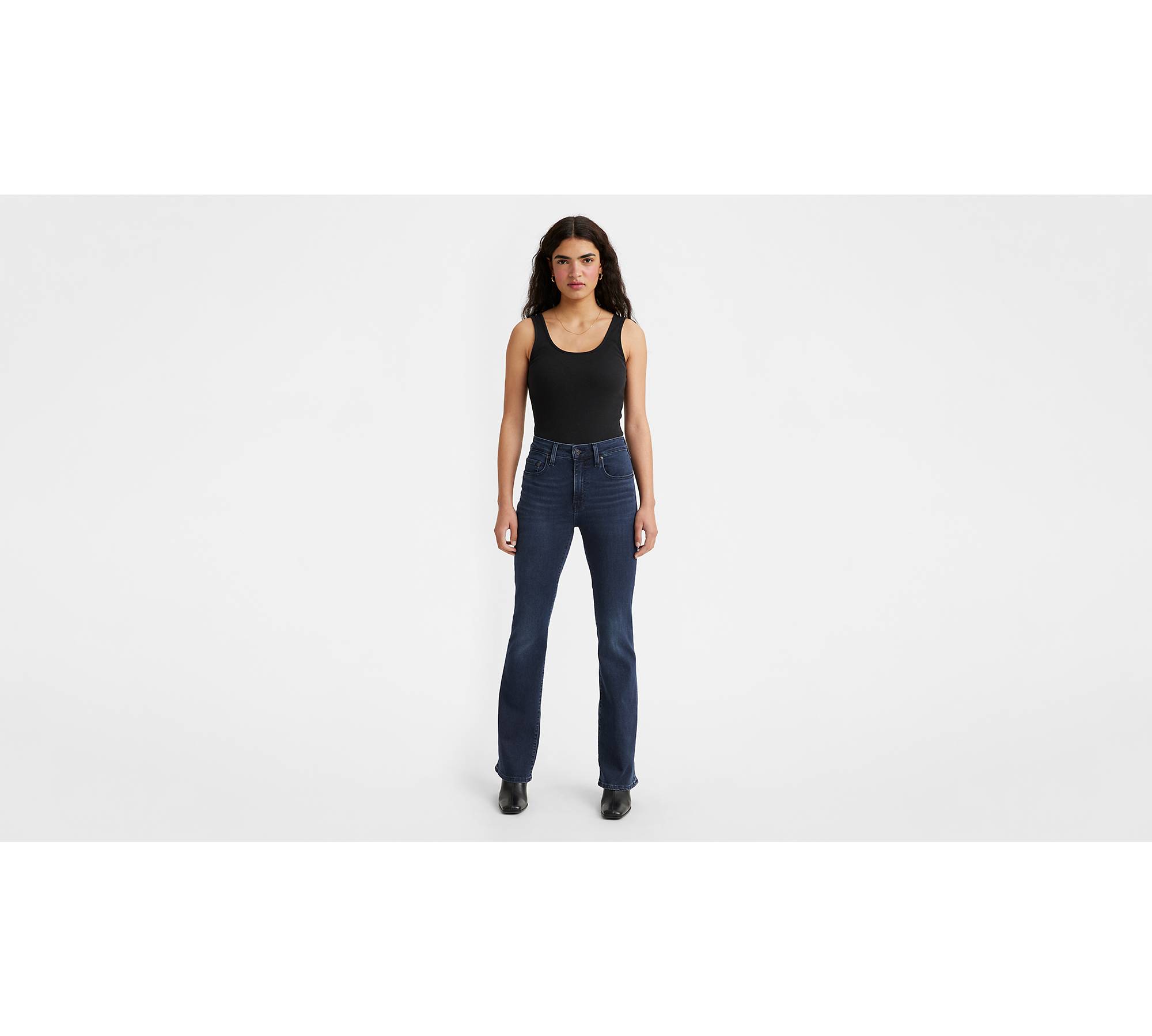 Le Silhouette Slim Bootcut Jeans In Long Inseam With High Rise - Precious  Blue