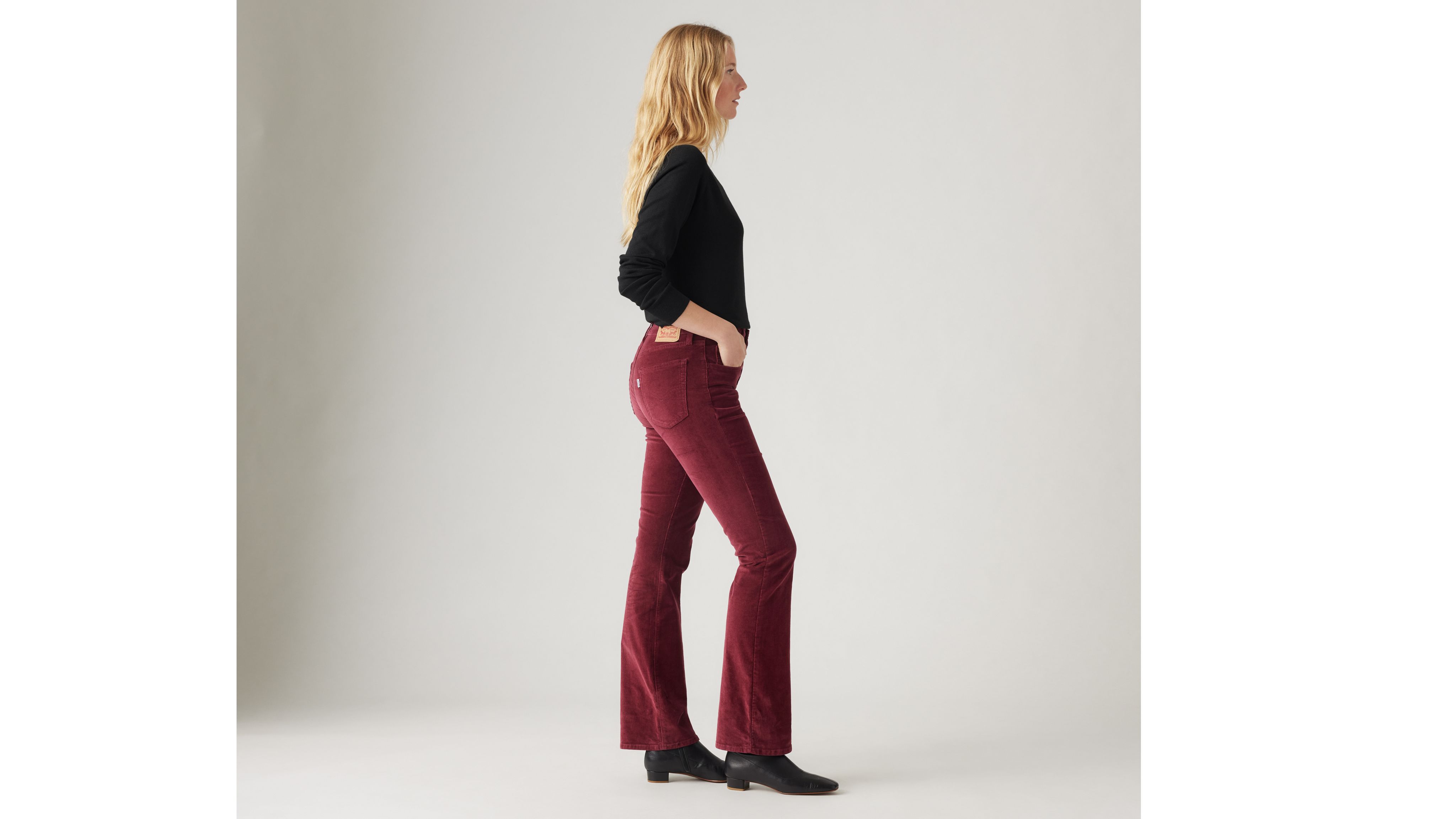 Levi's 725 High Rise Bootcut Corduroy Jeans In Windsor Wine