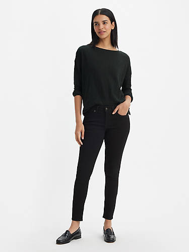 리바이스 Levi 711 Skinny Womens Jeans,Soft Black