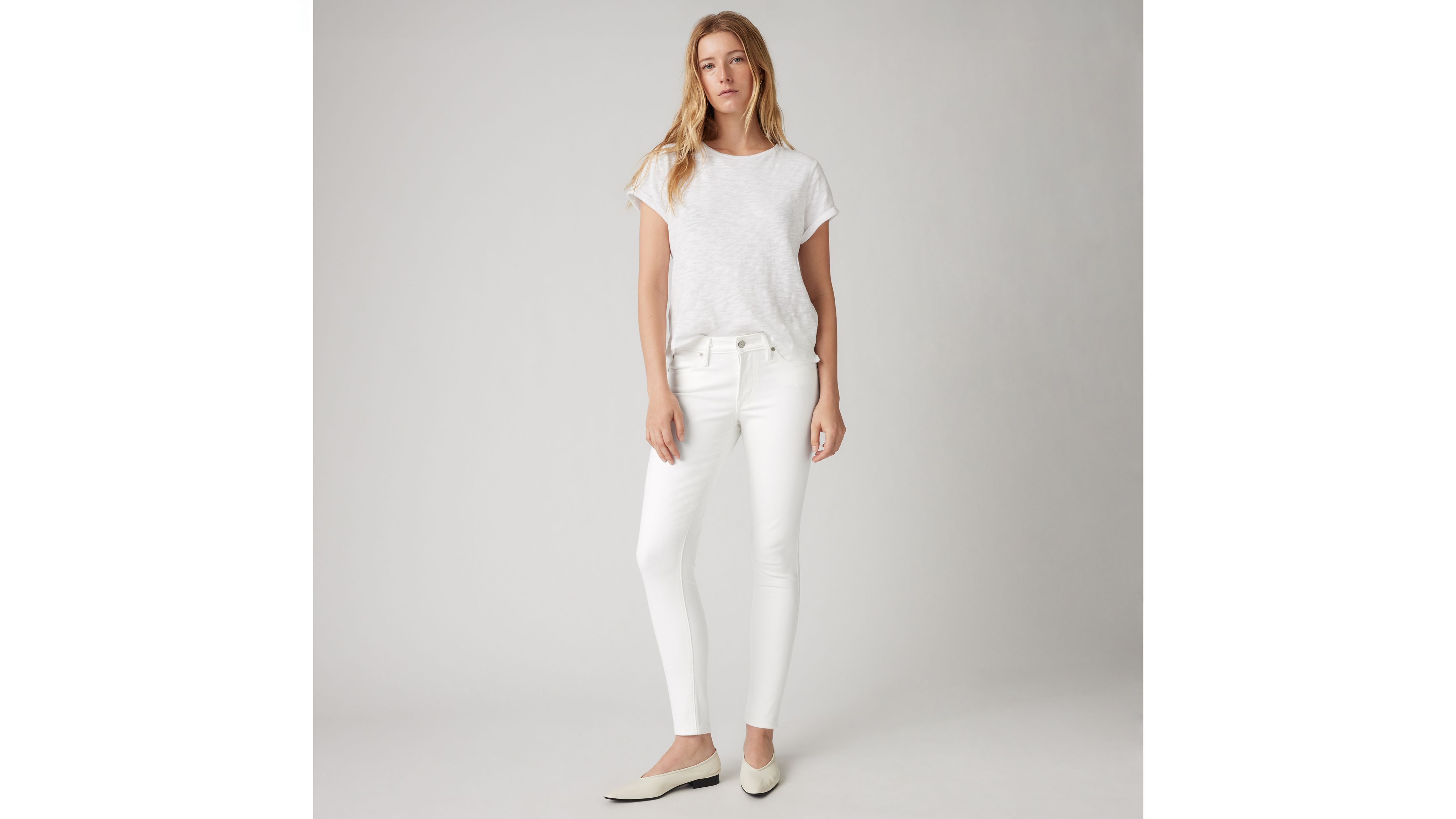 levi's 711 skinny jeans white