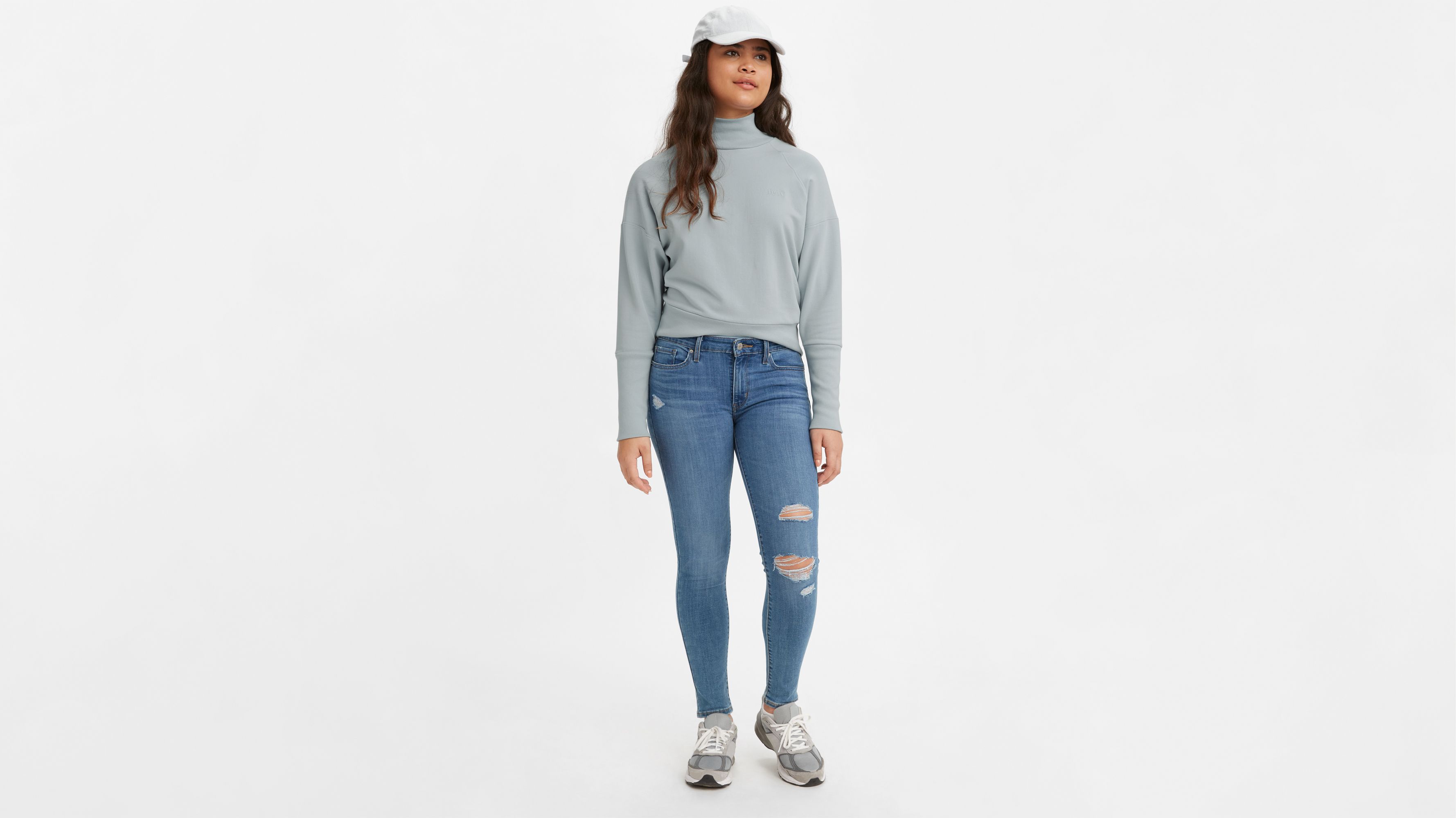 levi's 711 skinny white jeans