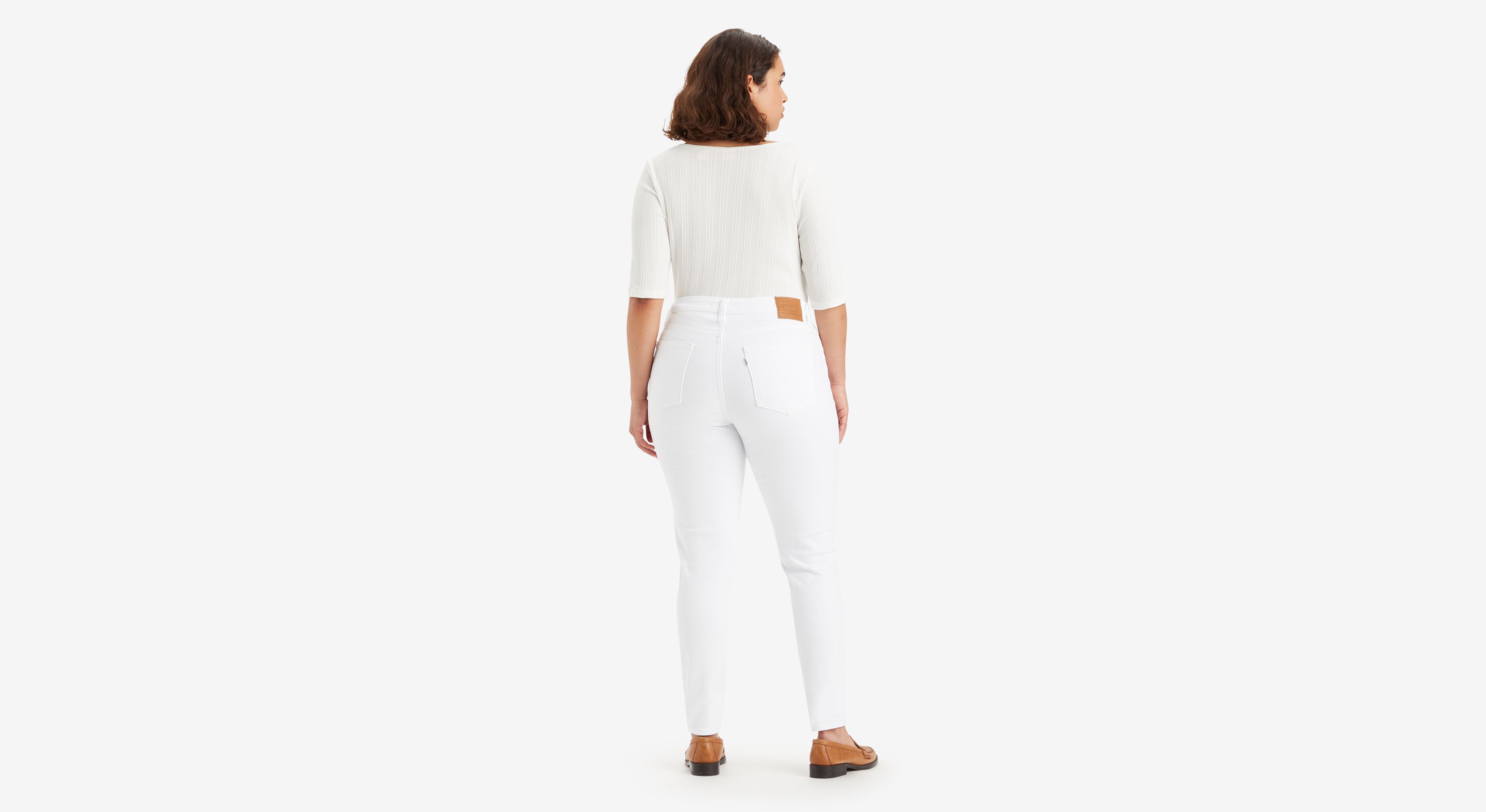 Women's White High-Waisted Jeans