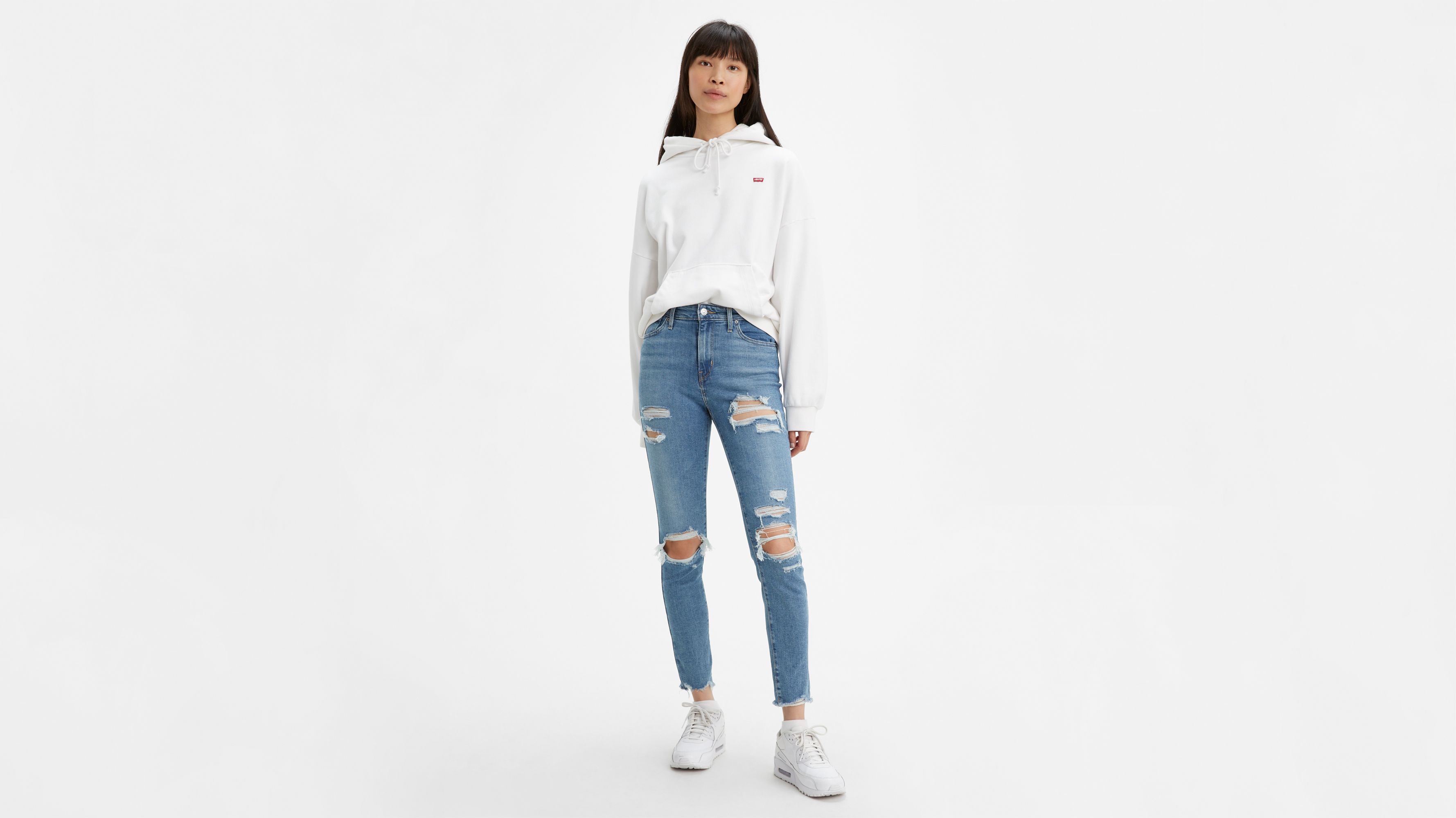 levi's 721 high rise skinny distressed