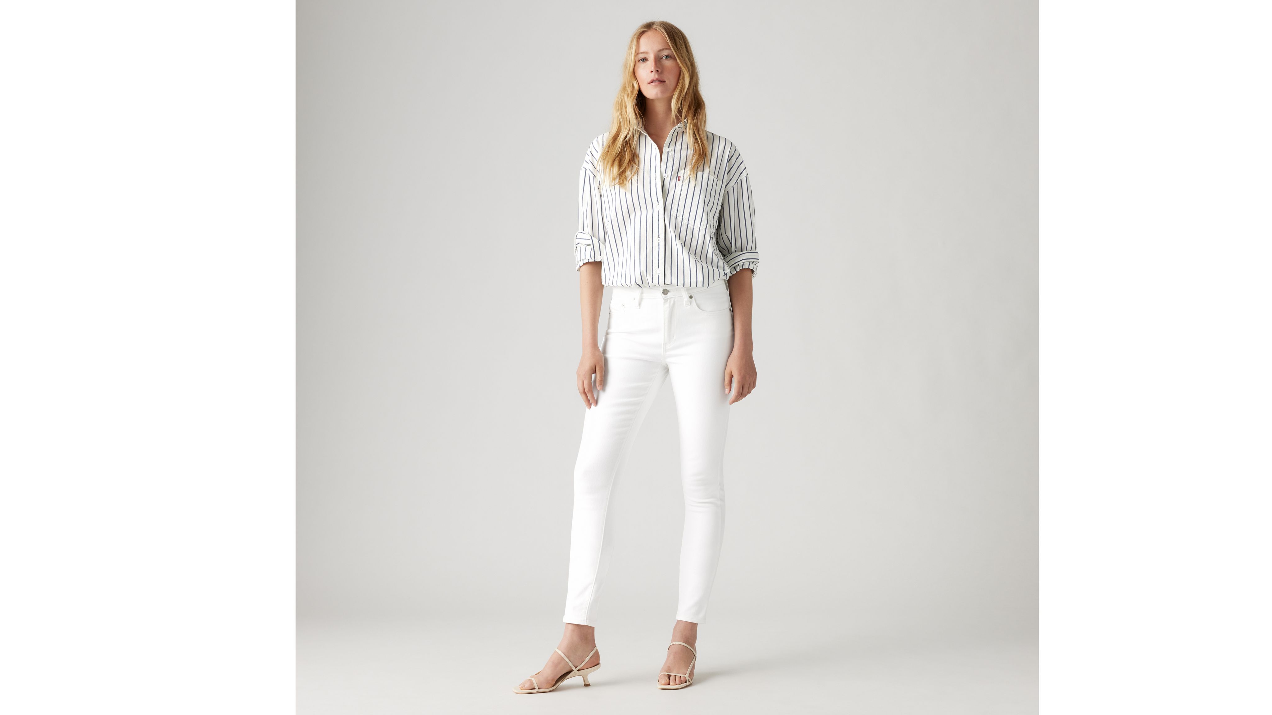 levi's womens white skinny jeans