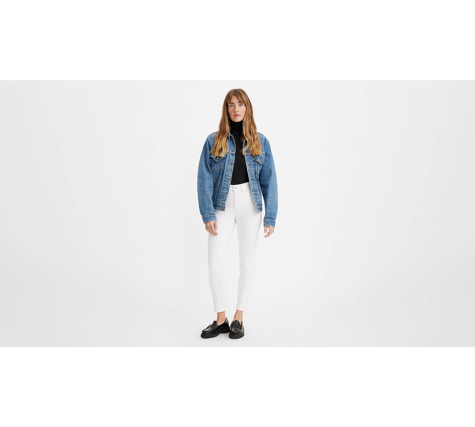 Women's White High-Waisted Jeans