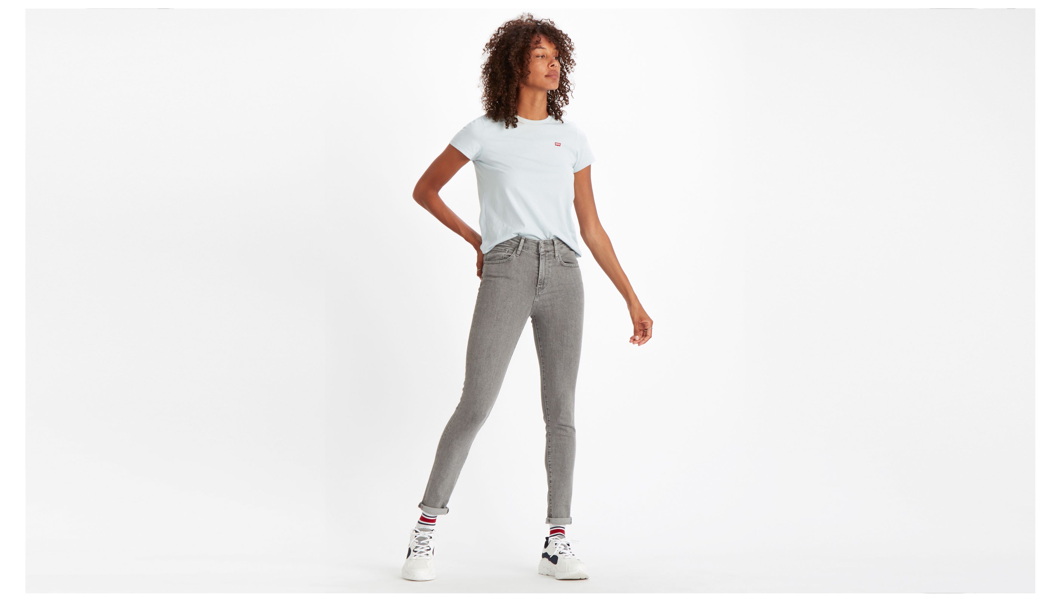 levi's grey high waisted jeans