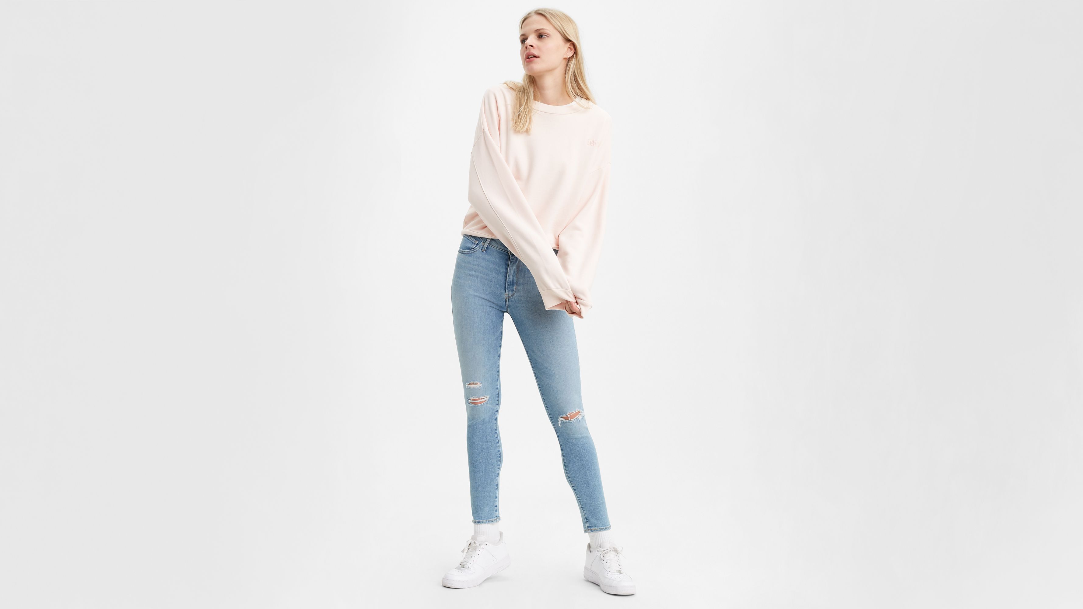 levi's 721 high rise skinny distressed