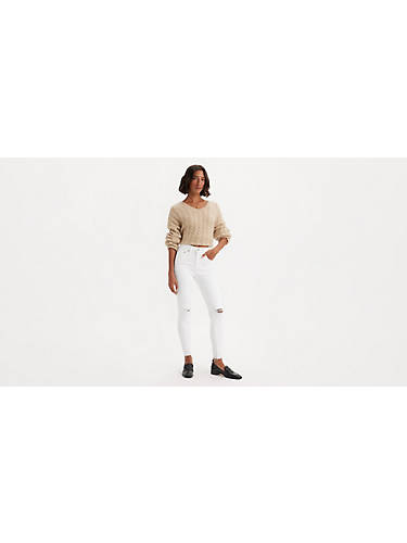 리바이스 Levi 721 High Rise Skinny Womens Jeans,Super Natural - White
