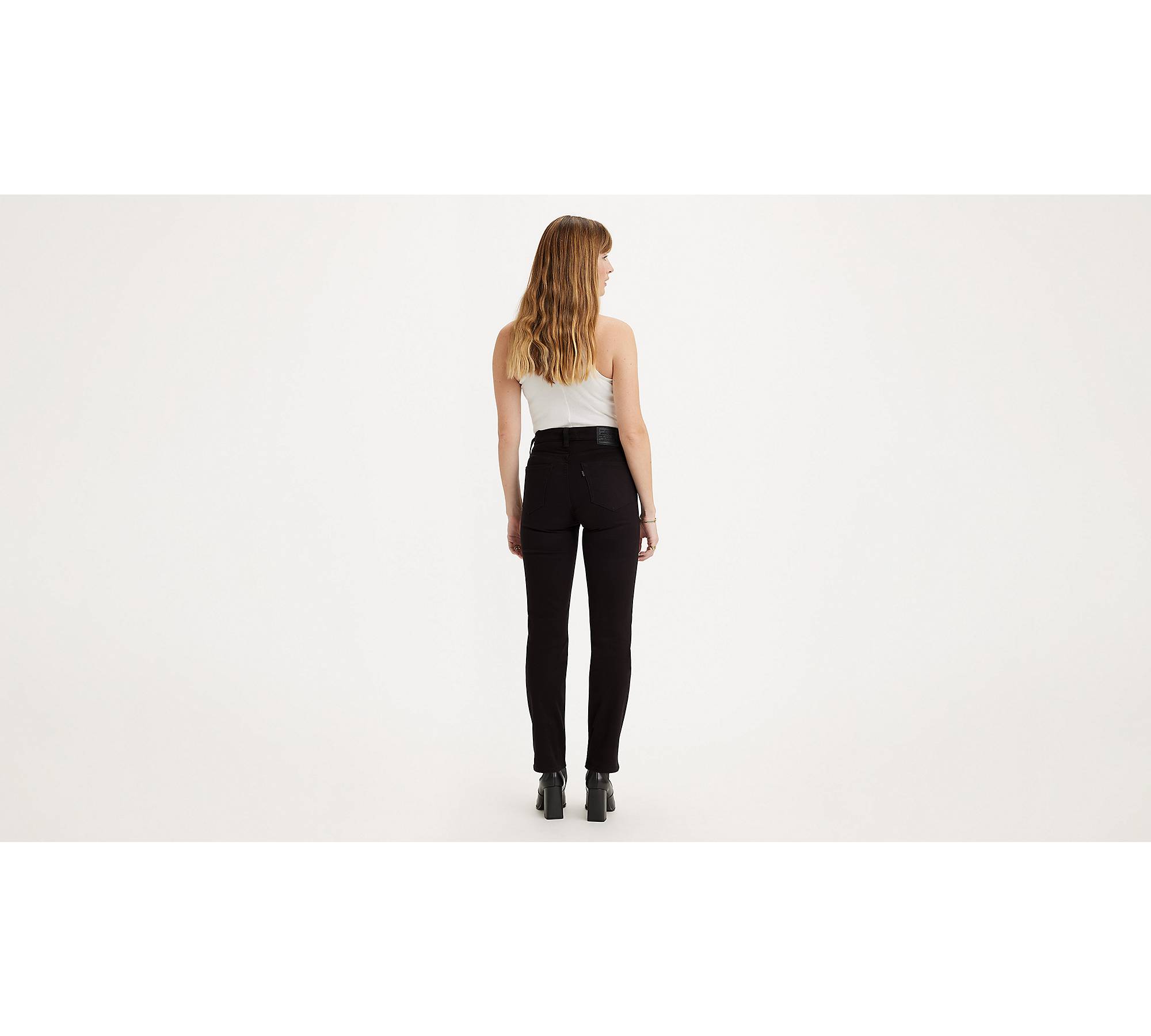 Women's High-rise Straight Trousers - A New Day™ Black 14 Long