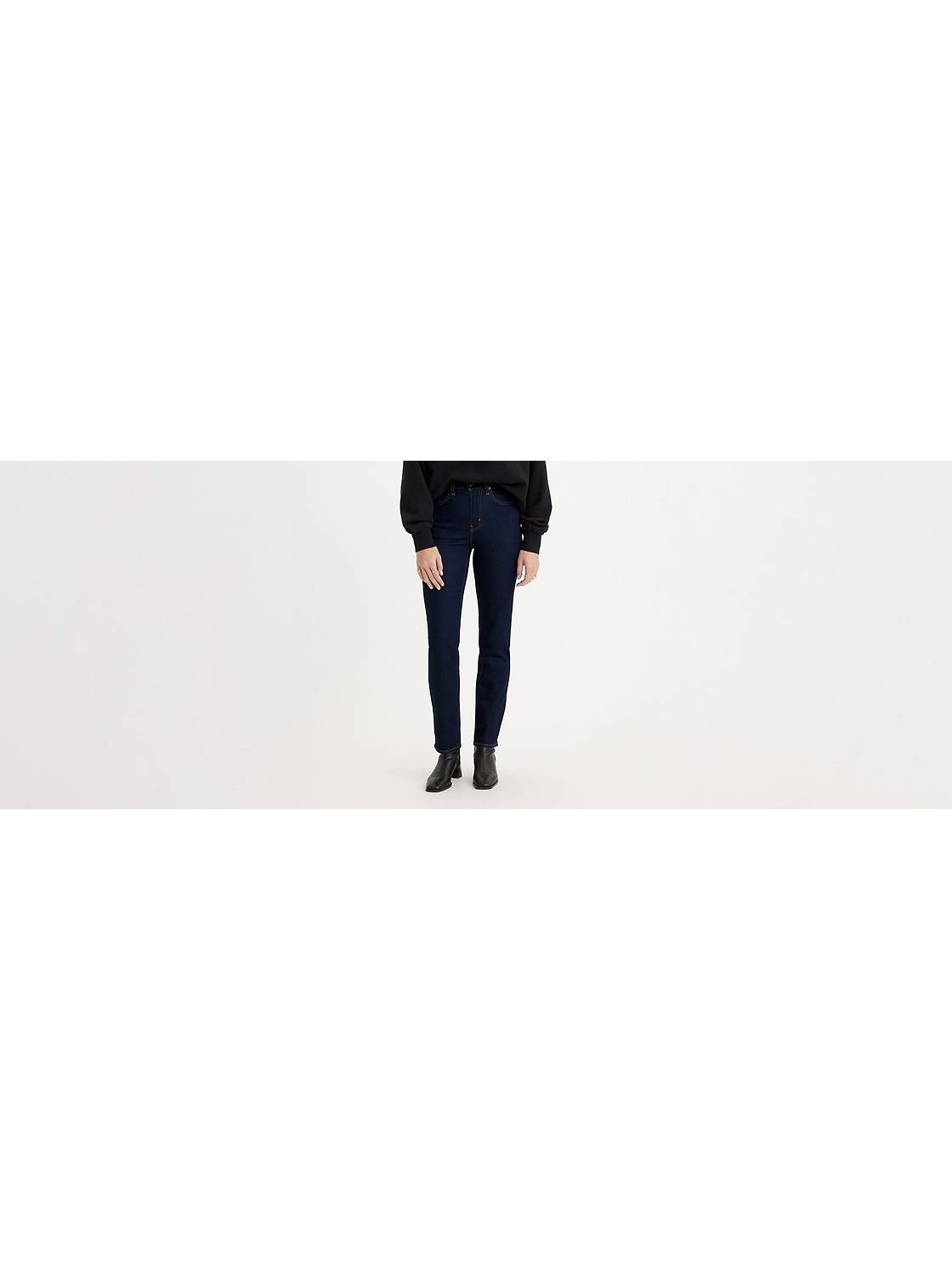  Levi's Jeans cortos rectos de tiro alto 724 para mujer, Índigo  oscuro usado en : Ropa, Zapatos y Joyería